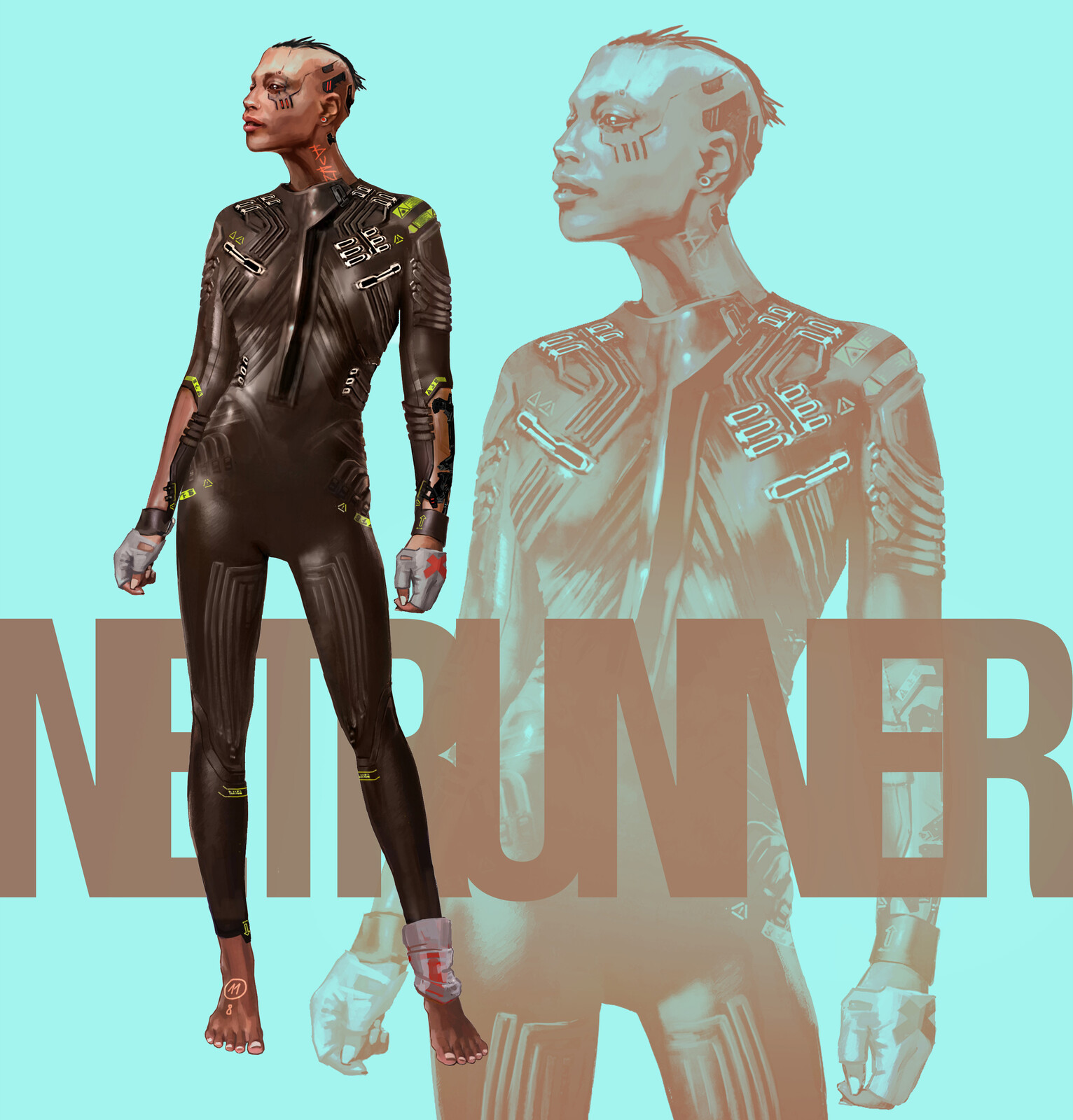 Lea Leonowicz - Netrunner Suit Concept Art For Cyberpunk 2077