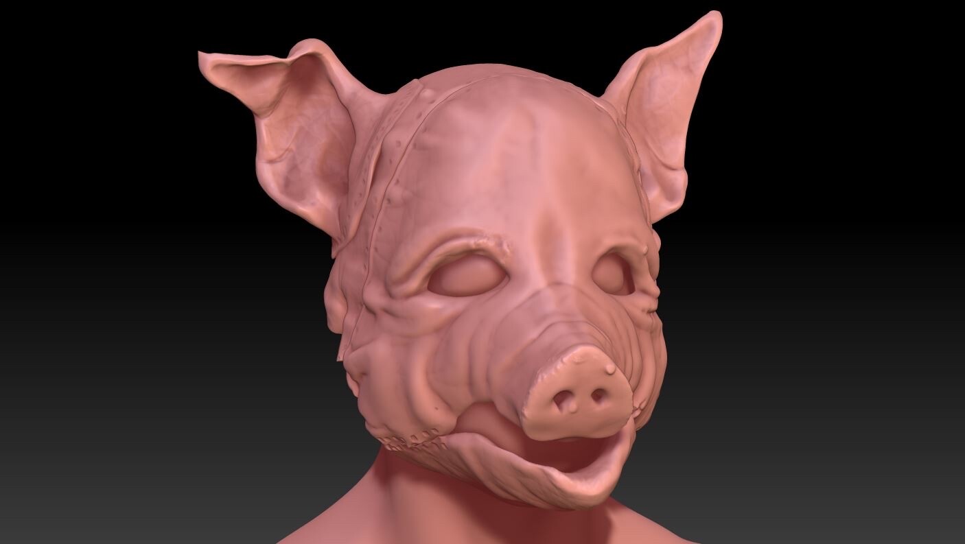 Sculpt of the Professor Pyg mask.