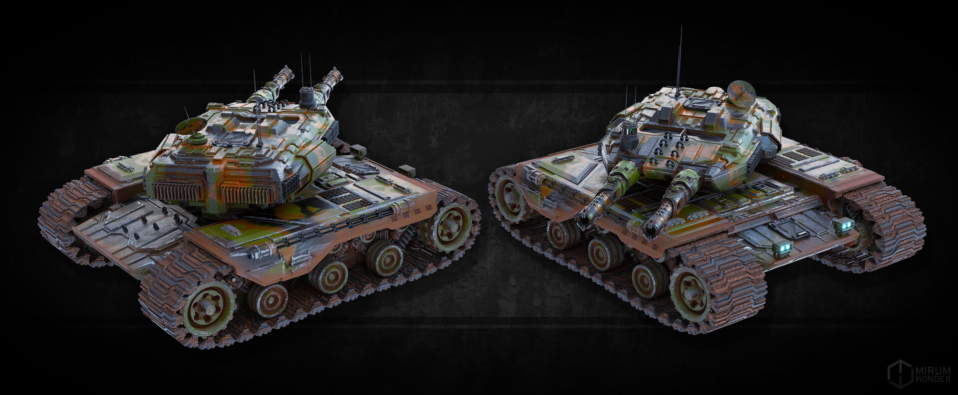 ArtStation - M-883 MEDIUM WEIGHT DOUBLE-BARRELED ASSAULT TANK