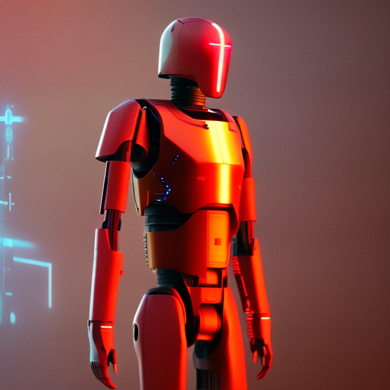 ArtStation - Futuristic battle droid (Augmented Interface)
