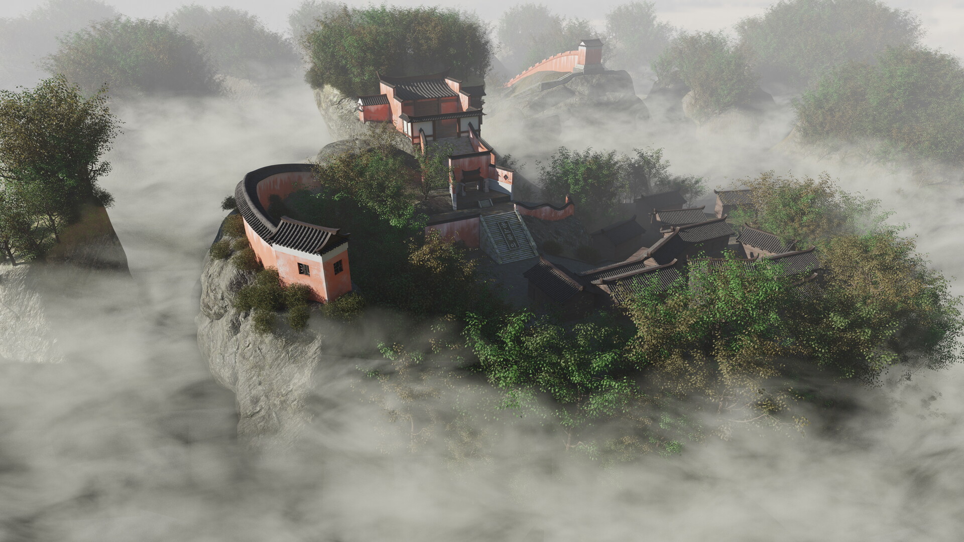 ArtStation - Fog Hill of Five Elements 3D recreation