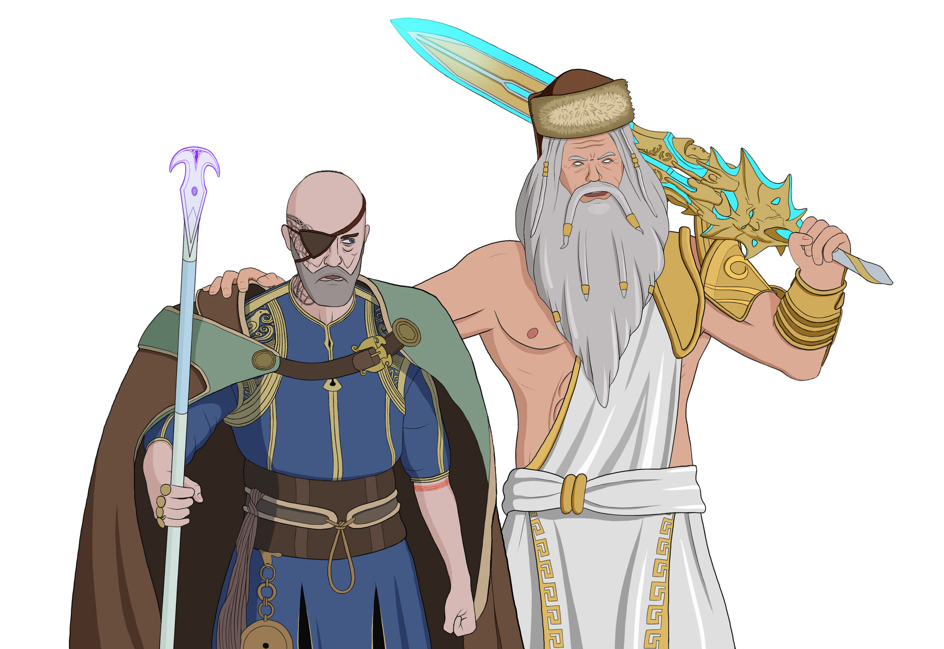 God of War Fanart) Norse vs Greek: Odin vs Zeus : r/GodofWar