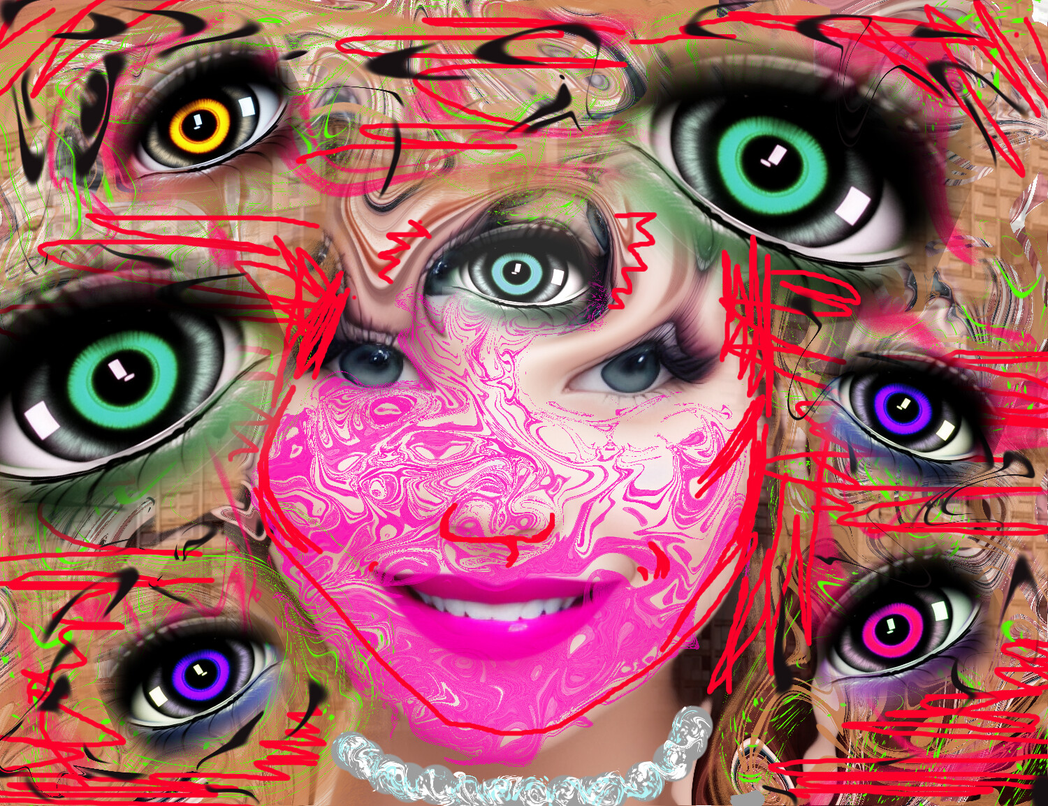 The noise painting. This one collaged several generative images in addition to just using a sketch