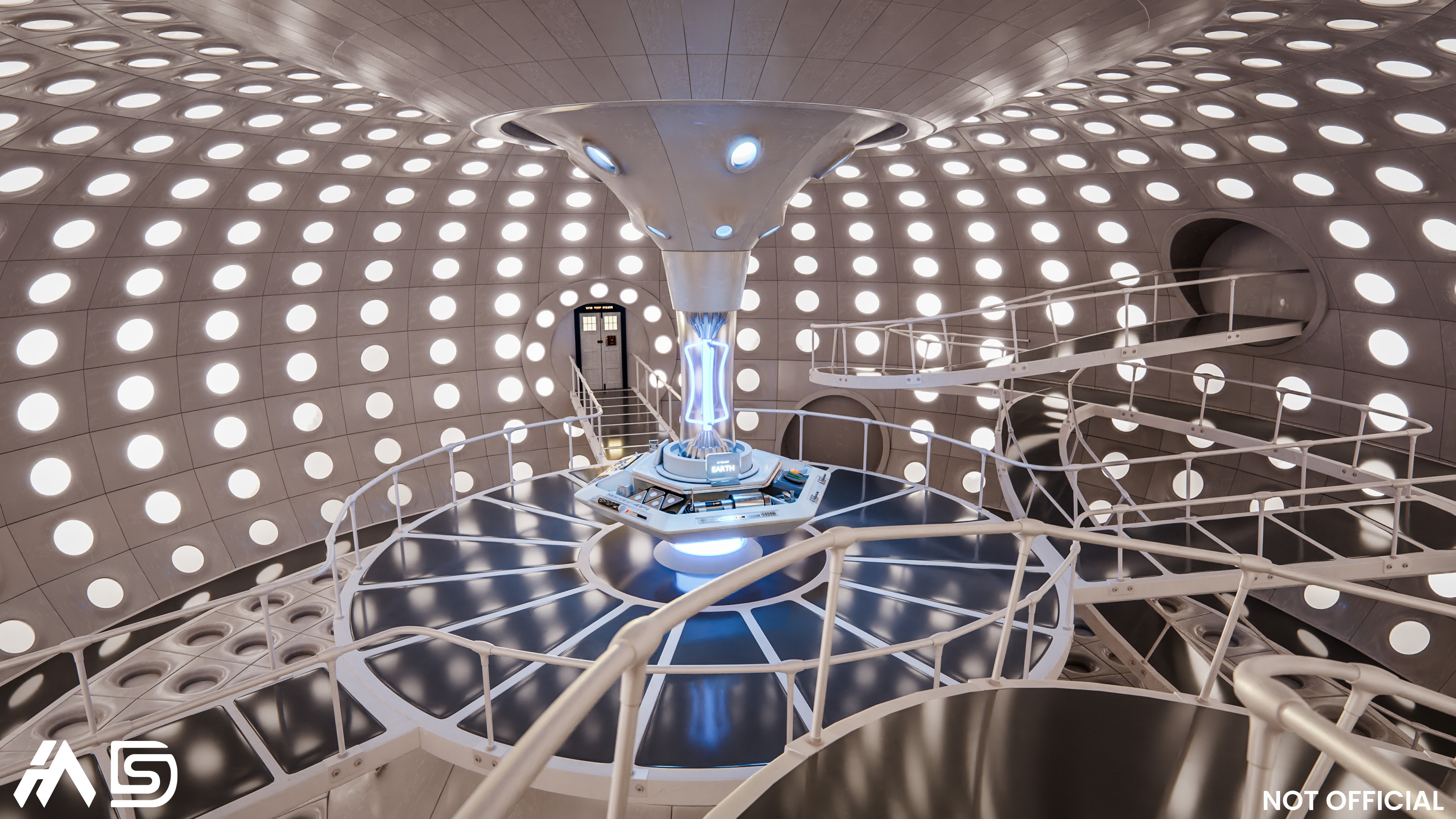 ArtStation - TARDIS INTERIOR - 60th TARDIS INTERIOR (3D MOCK-UP), image size:3840x2160