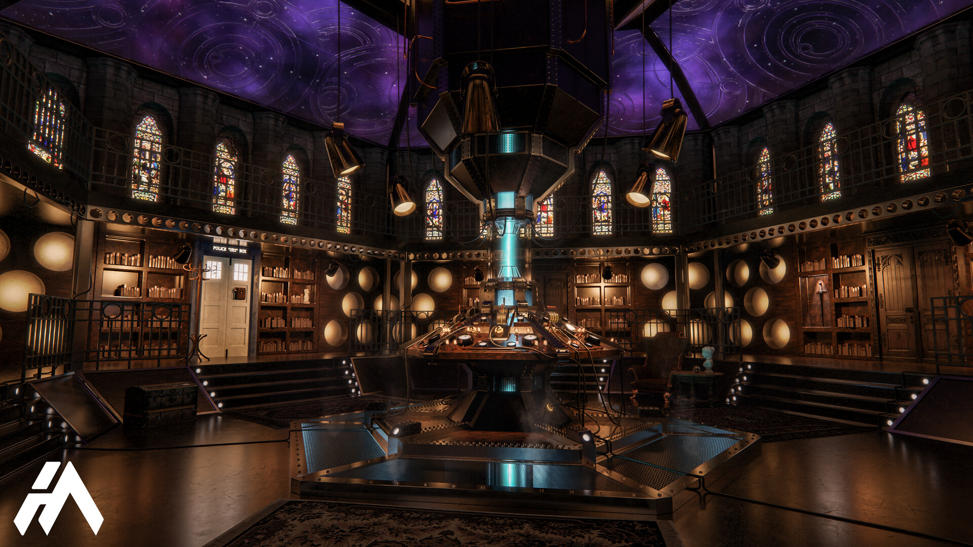 ArtStation TARDIS INTERIOR INDUSTRIAL CONSOLE (3D MODEL)