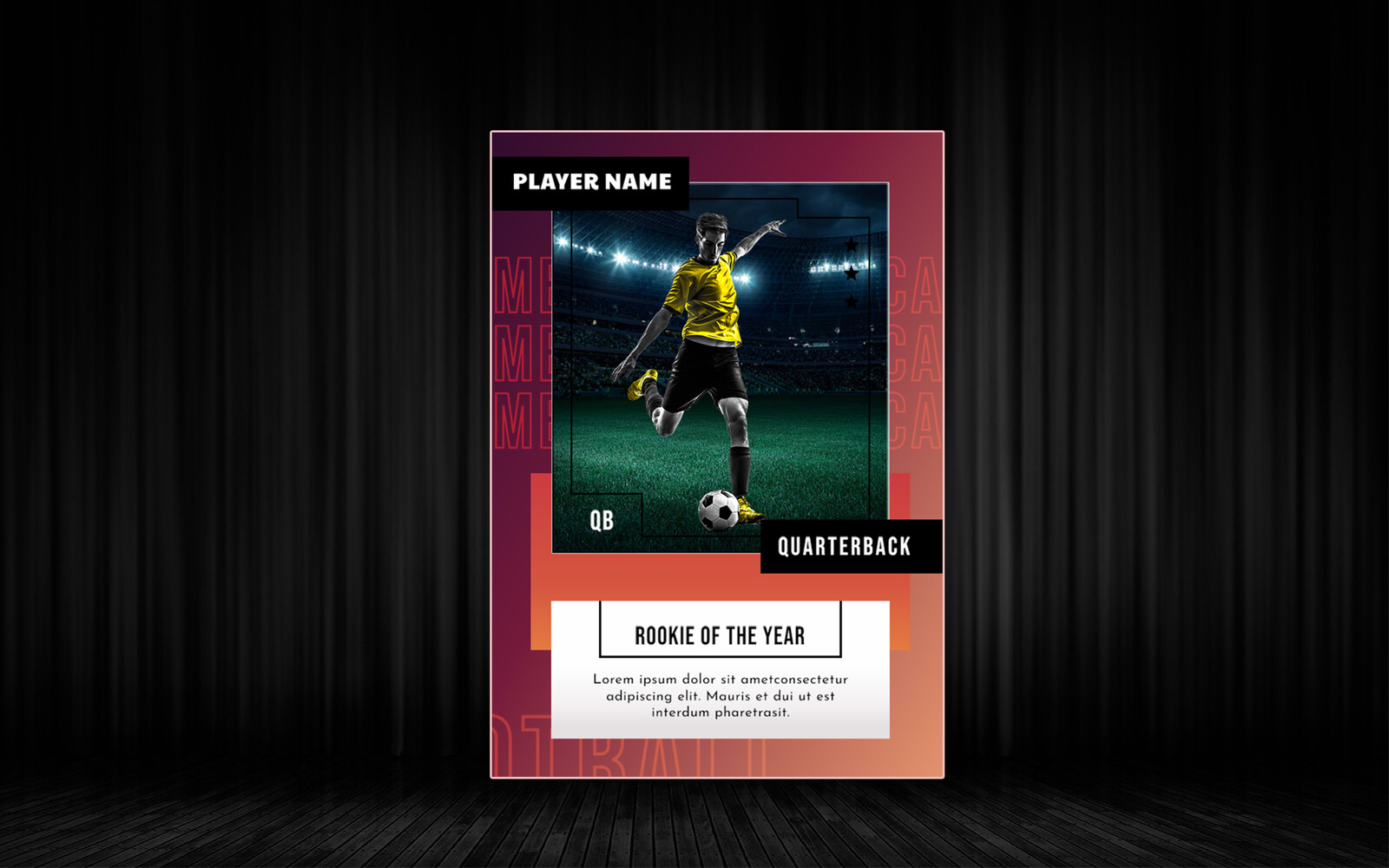 Atomic templates Soccer trading Card Photoshop template