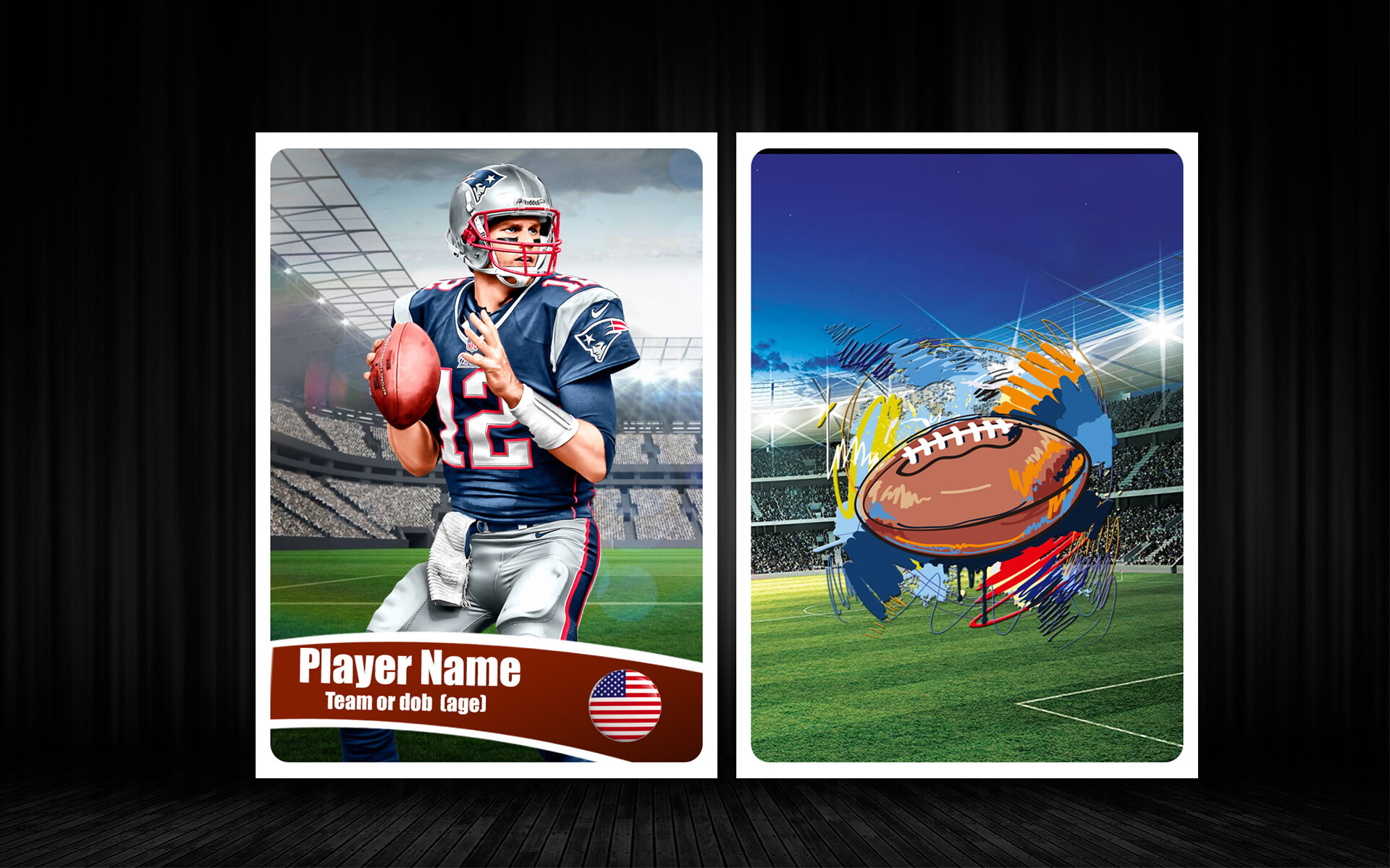 ArtStation American football Trading card Template