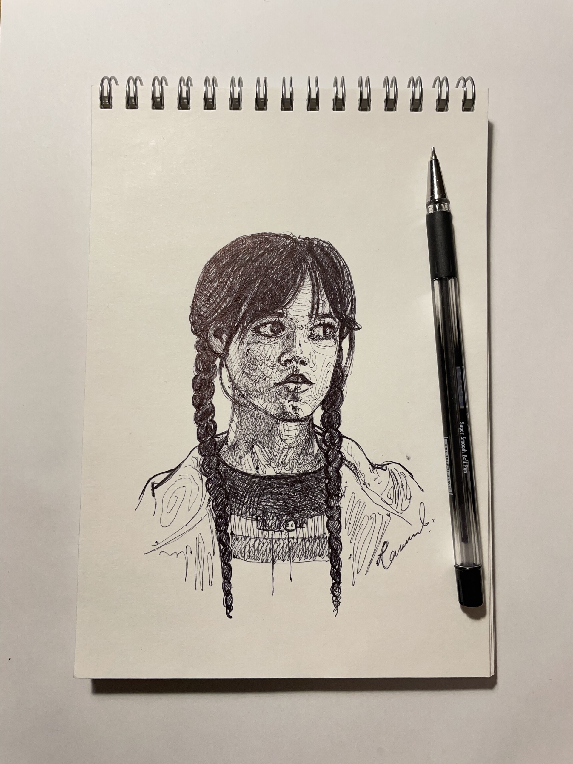 Jenna Ortega drawing Have learned how therapeutic drawing is so recently  got back into it and Im loving it Still learning the mouth is an eye  sore for me and doesnt look
