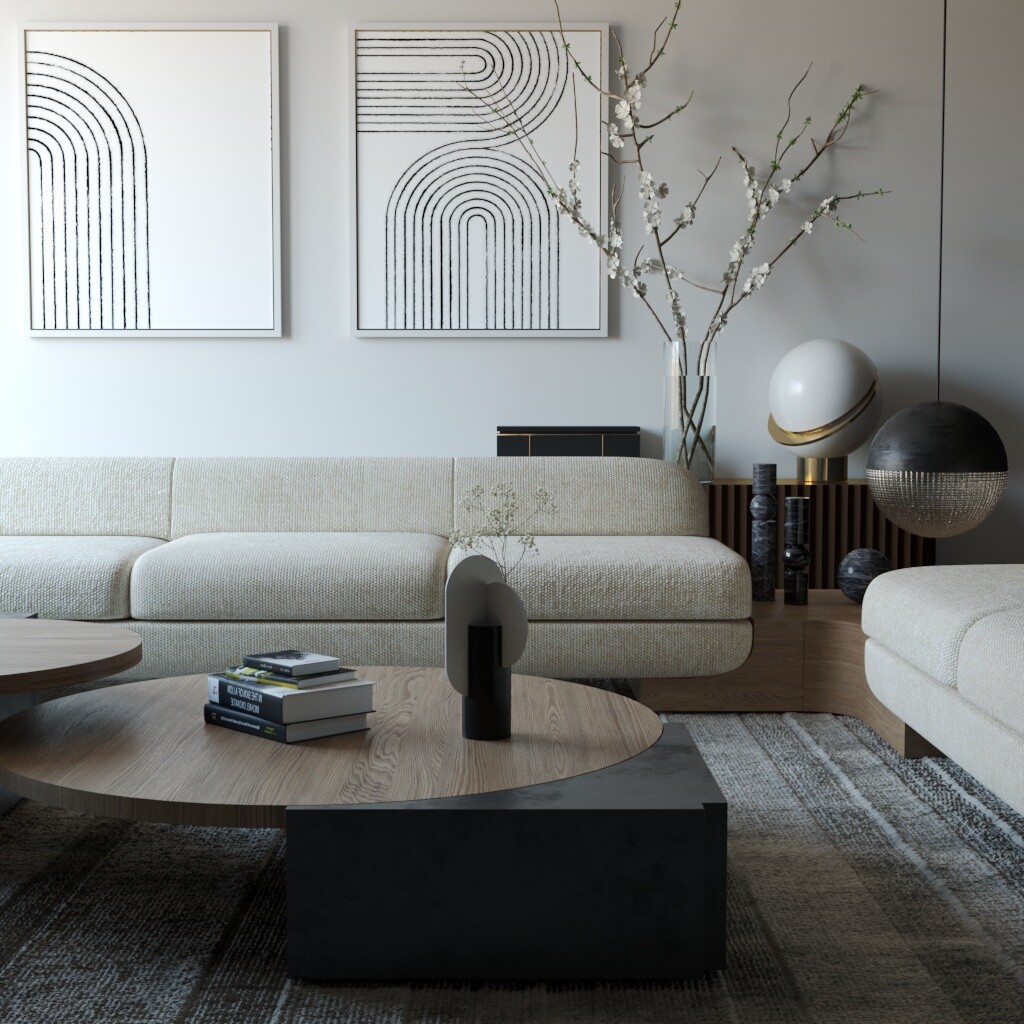 ArtStation - apartment 001 - living room