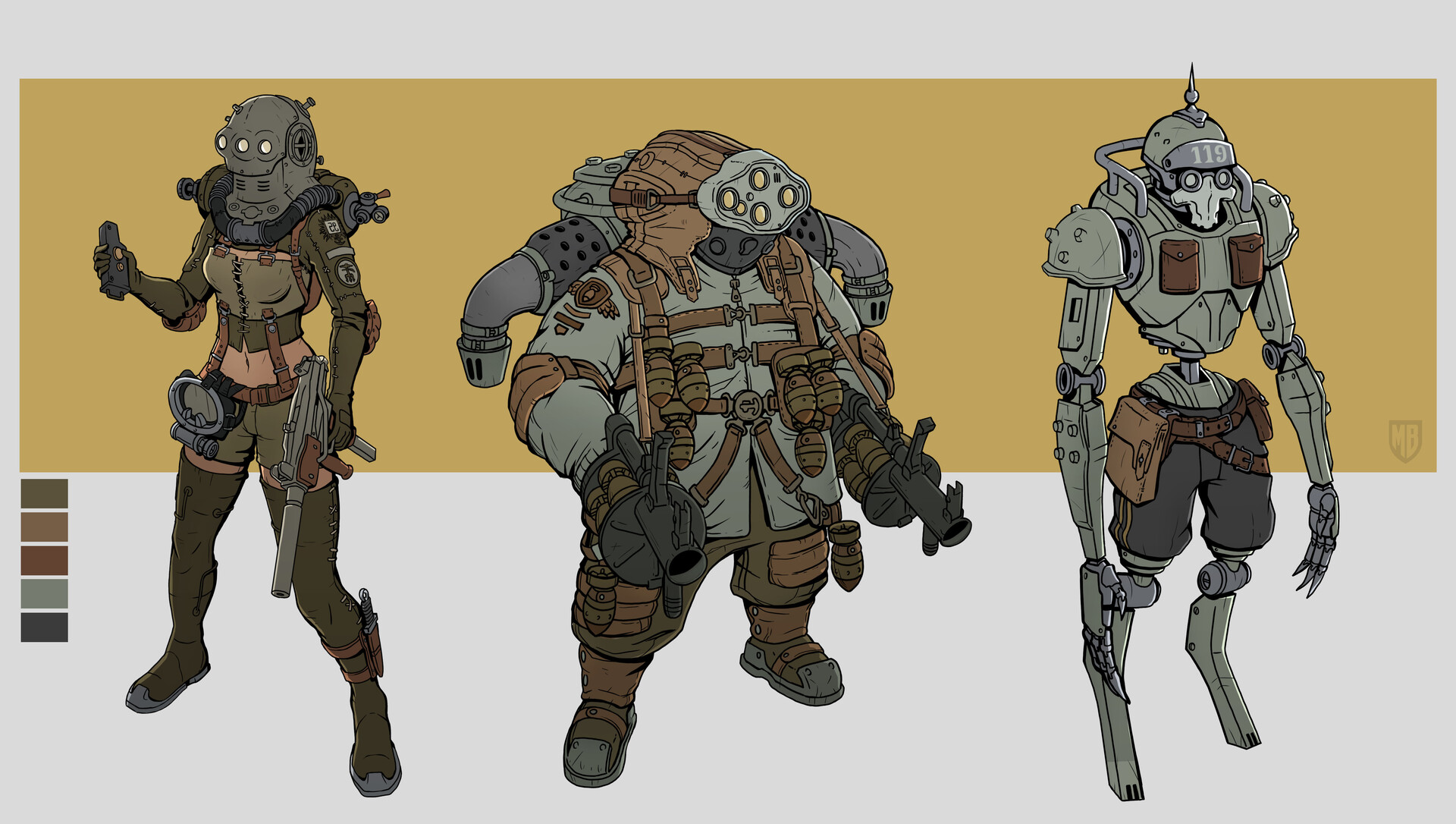 ArtStation - Character design WW1 Steampunk Soldiers