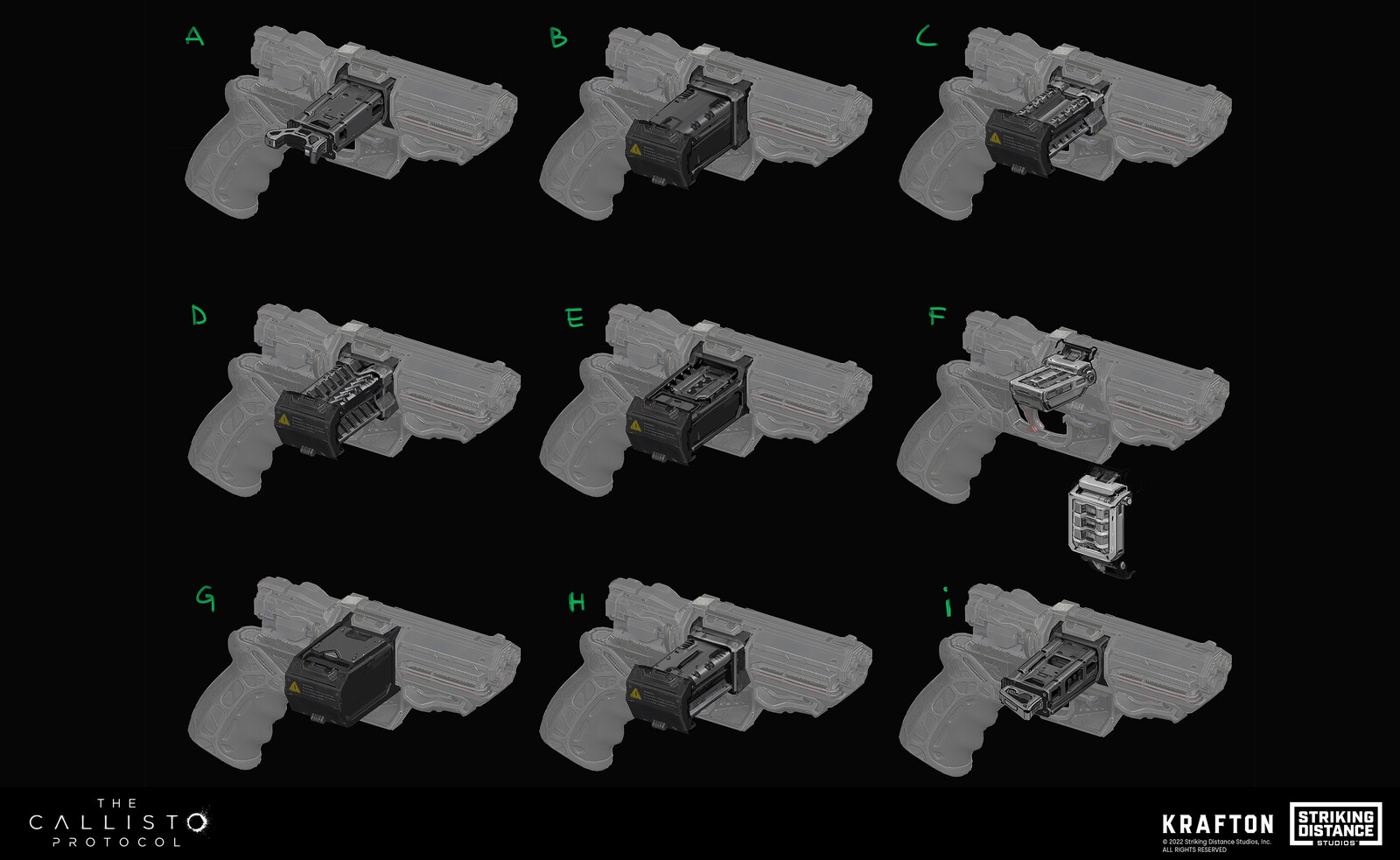 Extended ammo sketches.

Base tactical pistol model created by our hard surface team.