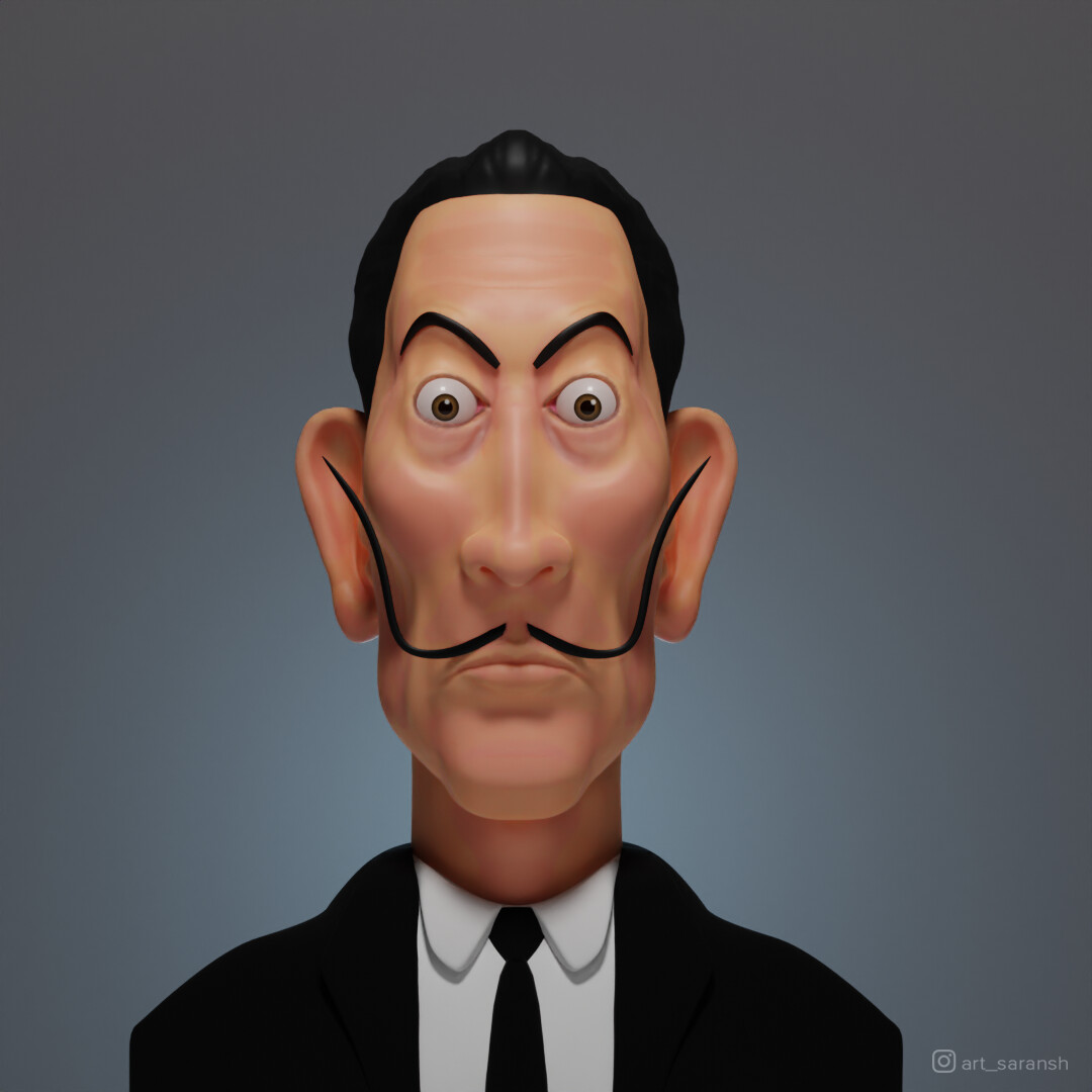 ArtStation - Salvador Dali - 3D character sculpting in Blender