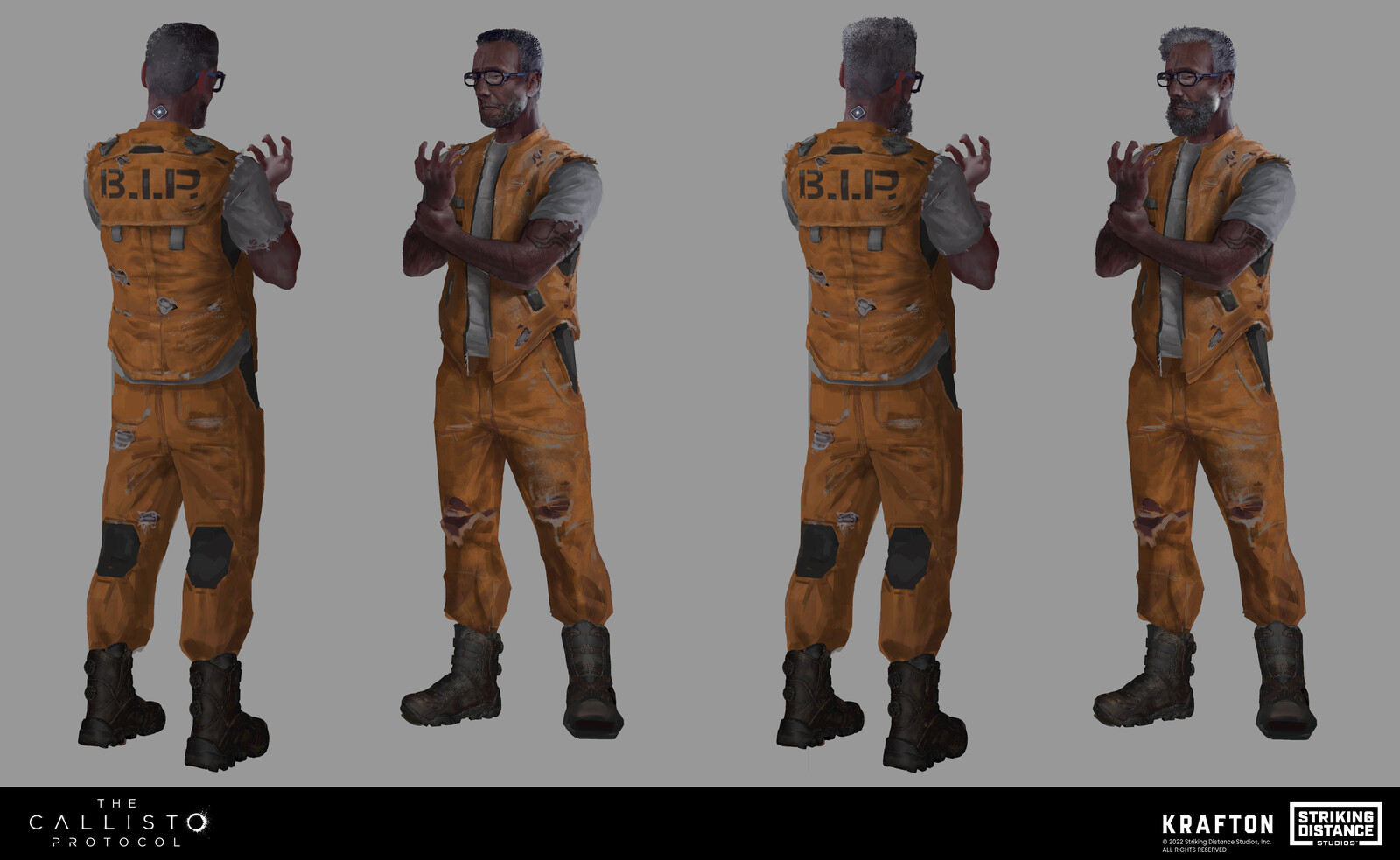 Early version of Elias in his prisoner suit.