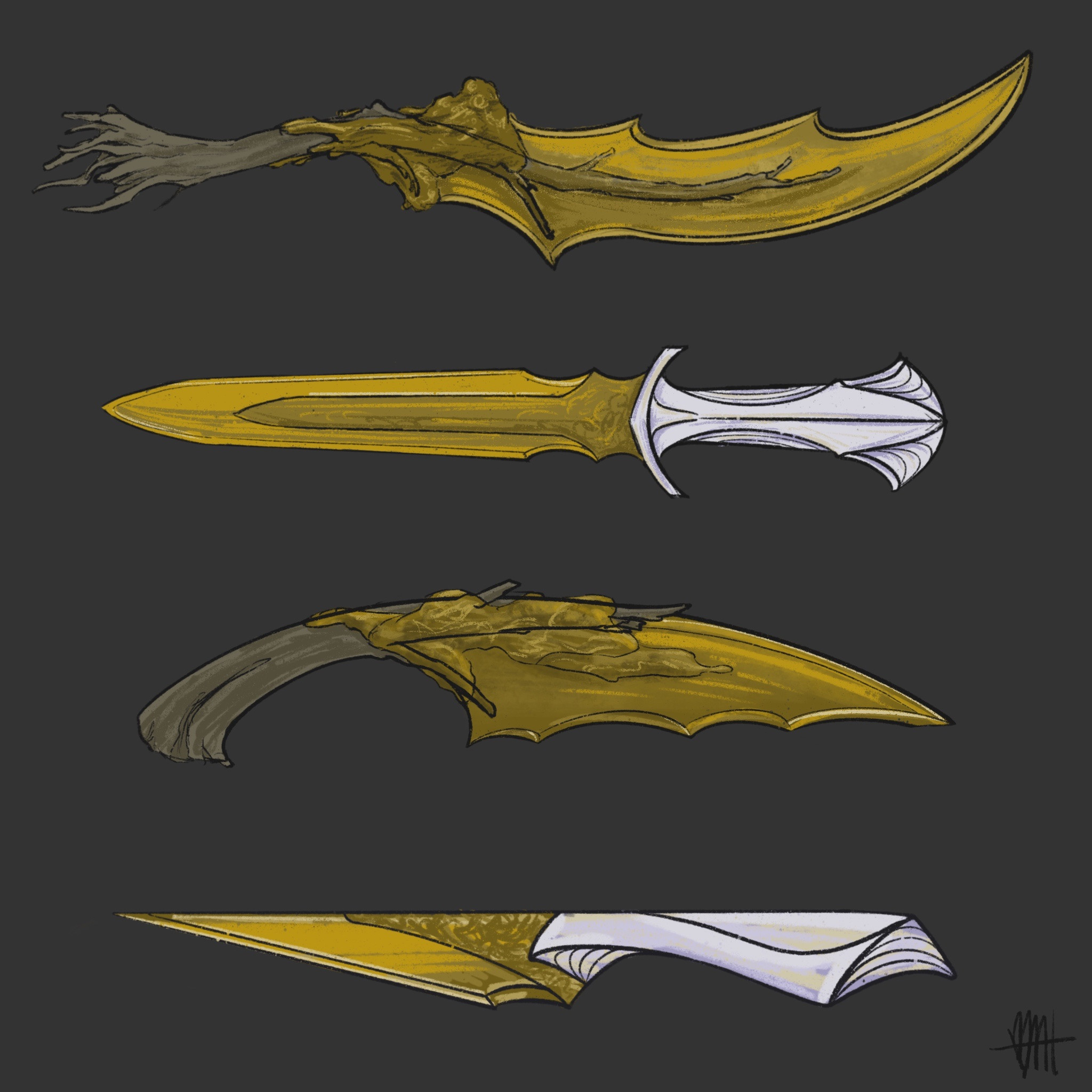 Amber knife concepts.