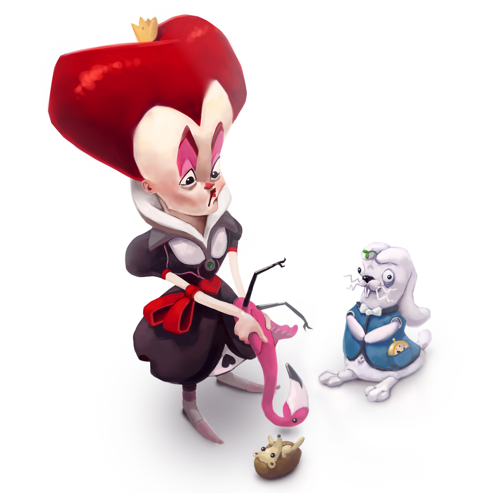 Queen and Rabbit Play Croquet