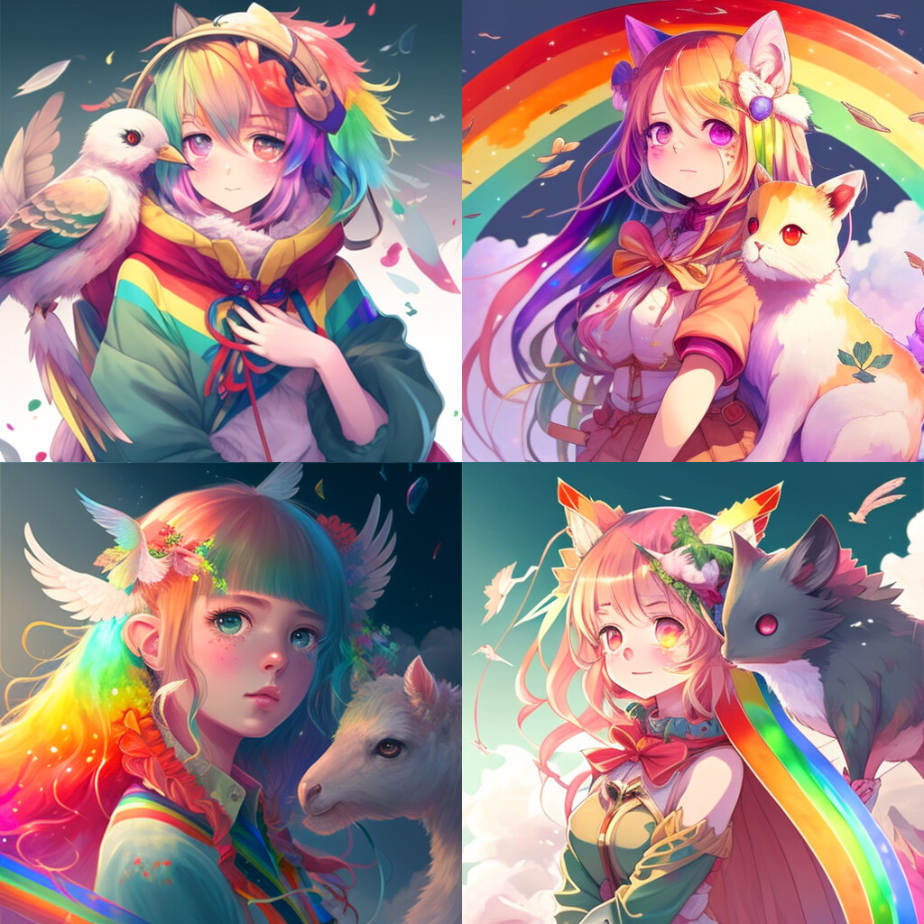 HD rainbow hair girl wallpapers | Peakpx
