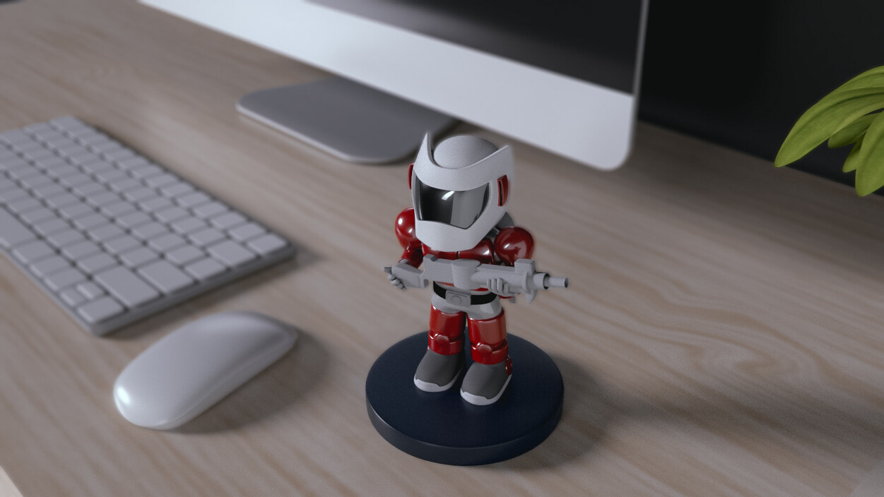 ArtStation - Action Figure on the computer desk