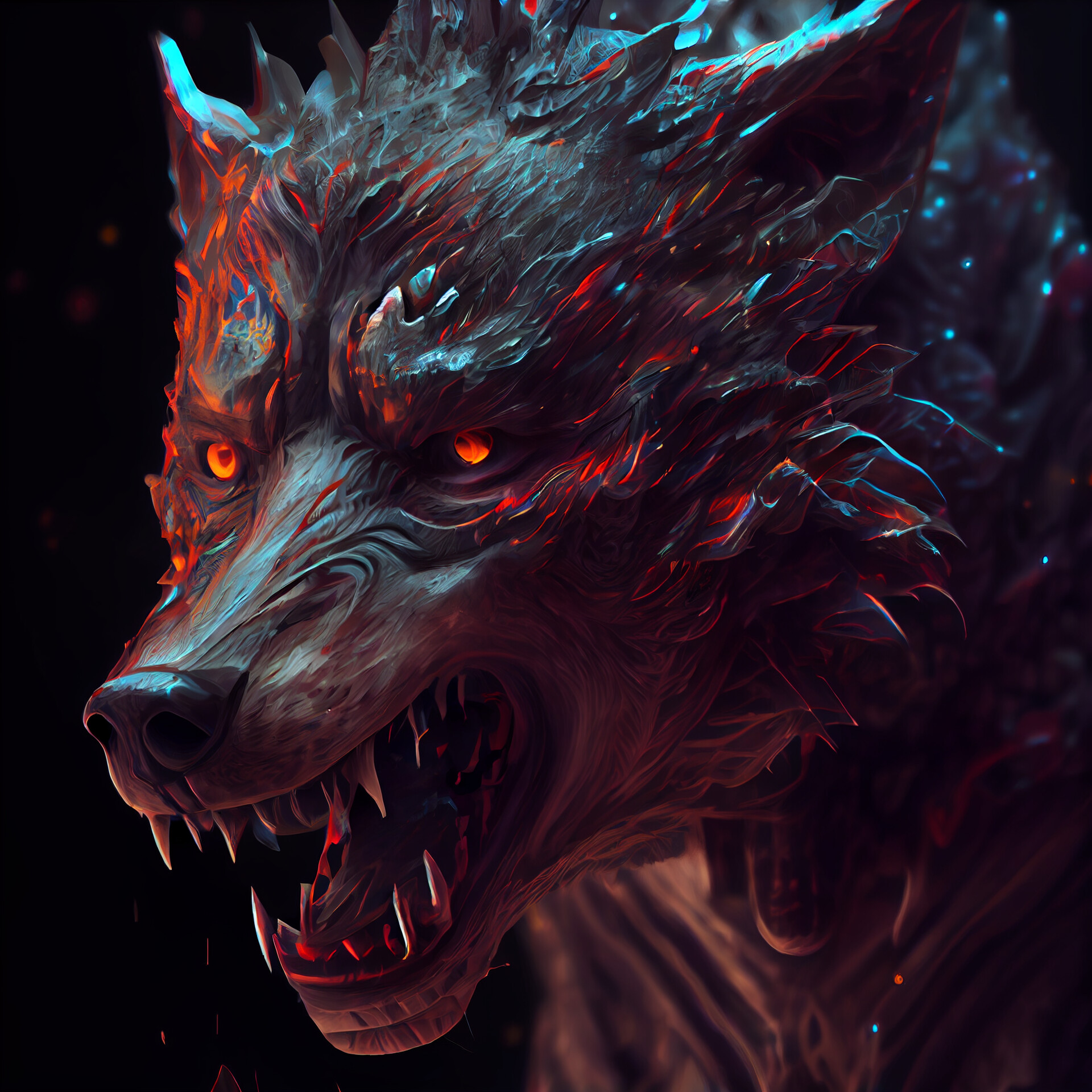 ArtStation  Demon Wolf Fantasy