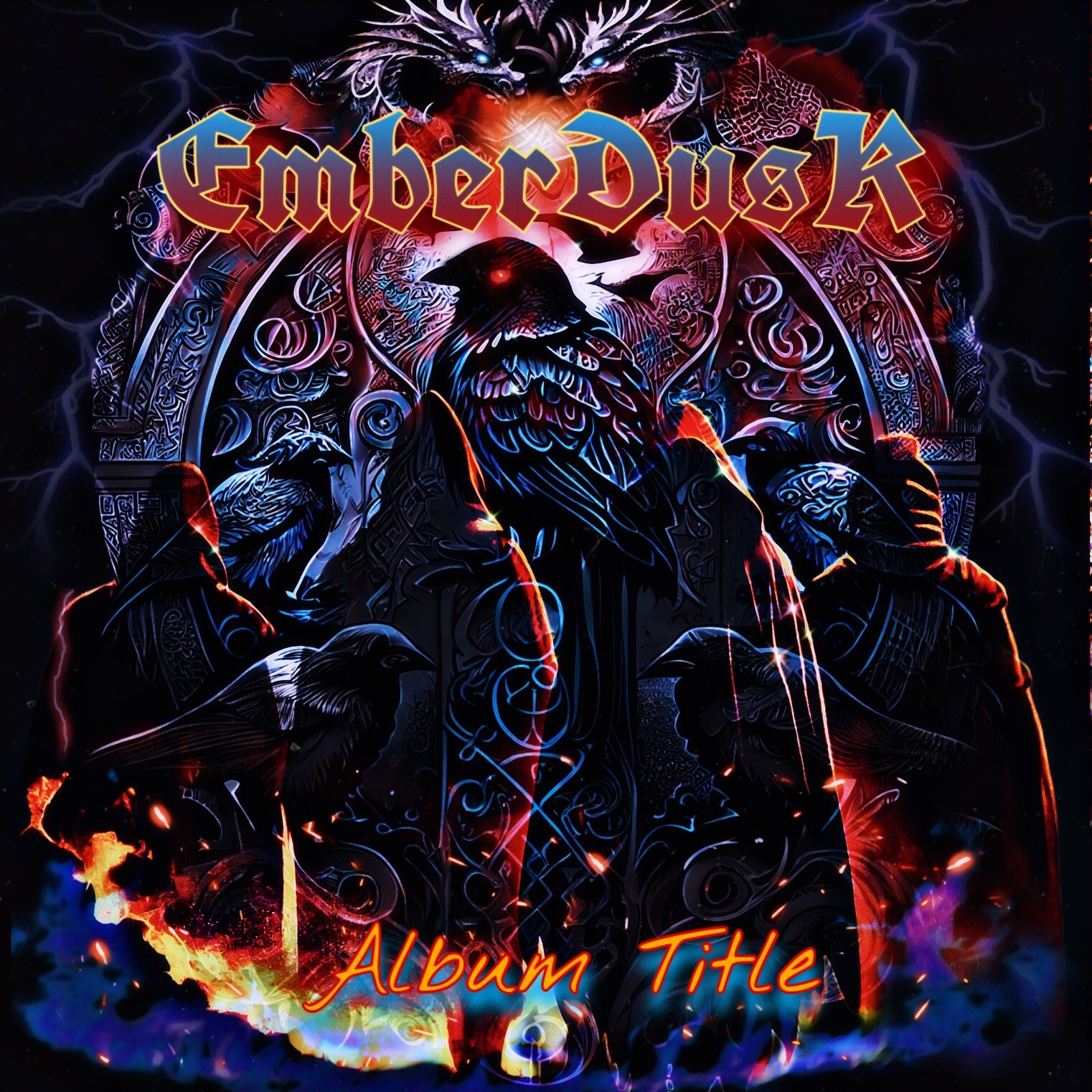 Band Album Covers. Artwork, fonts, logos and layout designed by me. 
