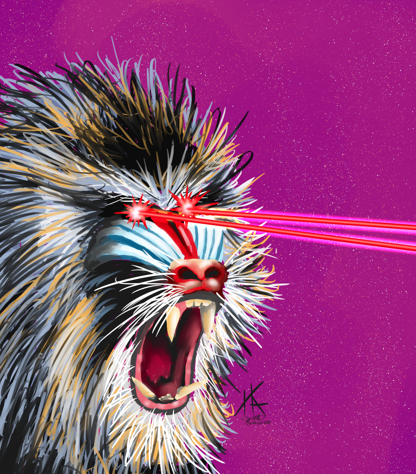 Laser Mandrill Attack!!