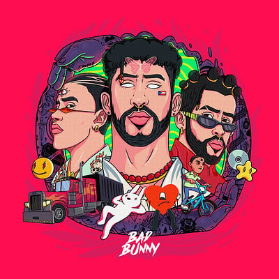 ArtStation - BAD BUNNY ALBUM 3D COVER