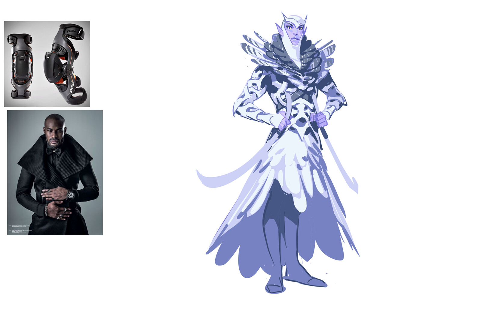 WINTER - ELF - KNIGHT
Initially wanted to take that ref and go "fur" but after giving him the hood I thought "snowy owl" could be pretty cool.