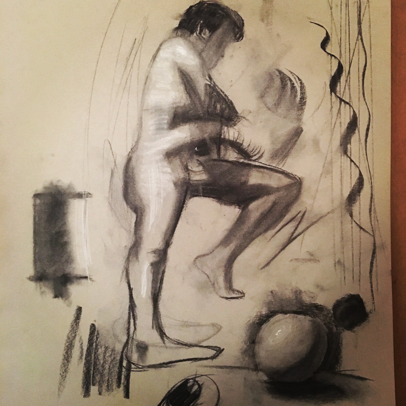 from my very first figure drawing class with the master Henry Yan.  I was so nervous. He's a freaking wizard at figure drawing. (2019)