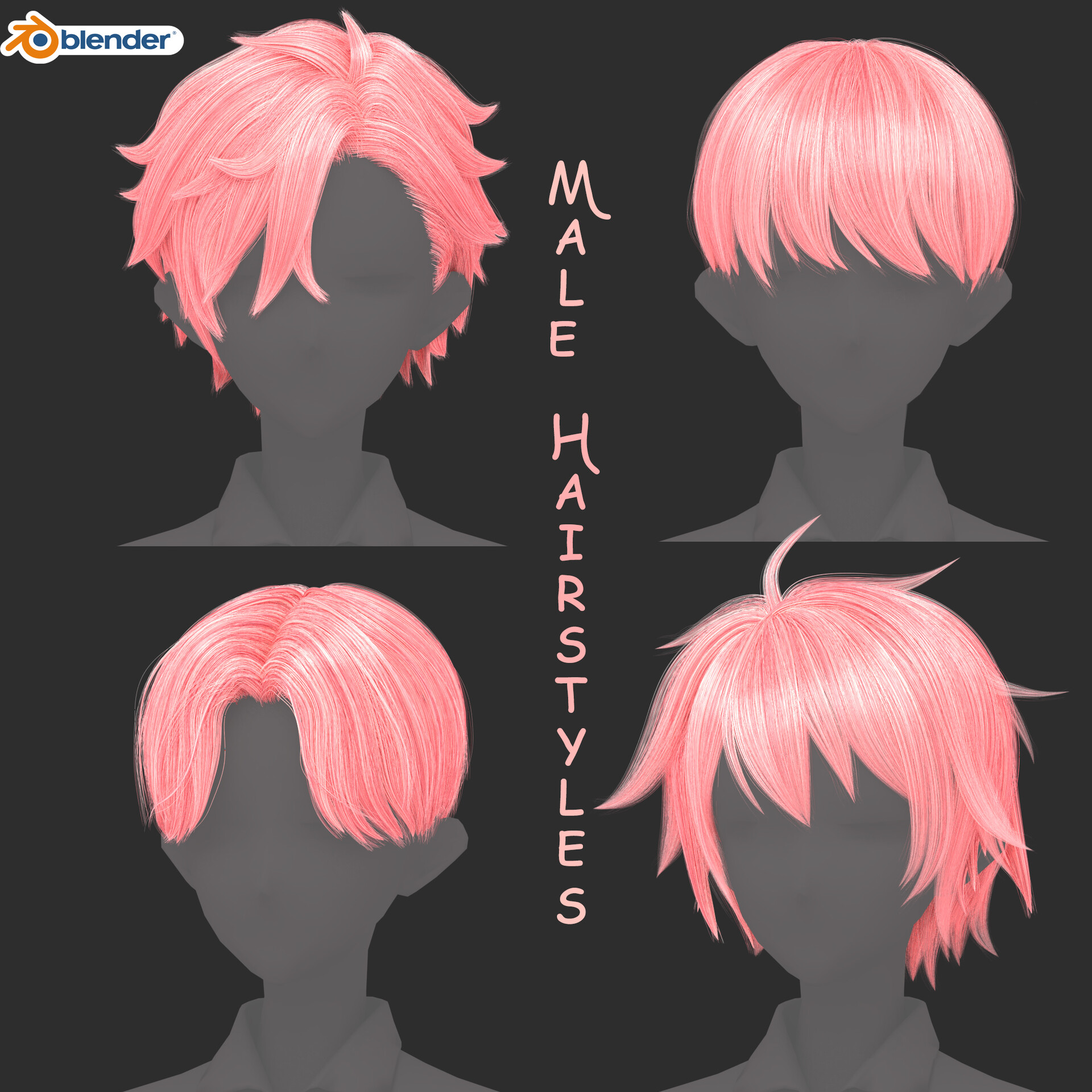 ArtStation - Anime Boy Hairstyles Pack