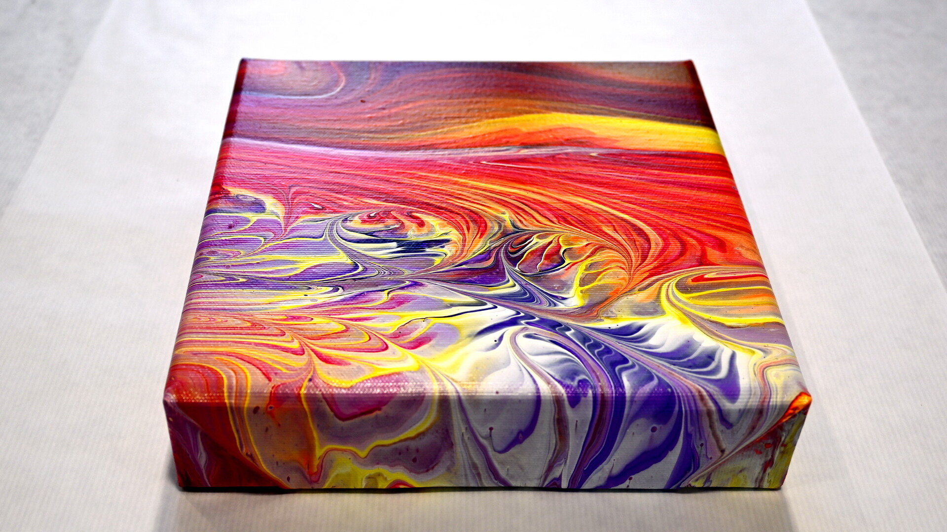 Reverse Sunset - high quality Acrylic pour painting