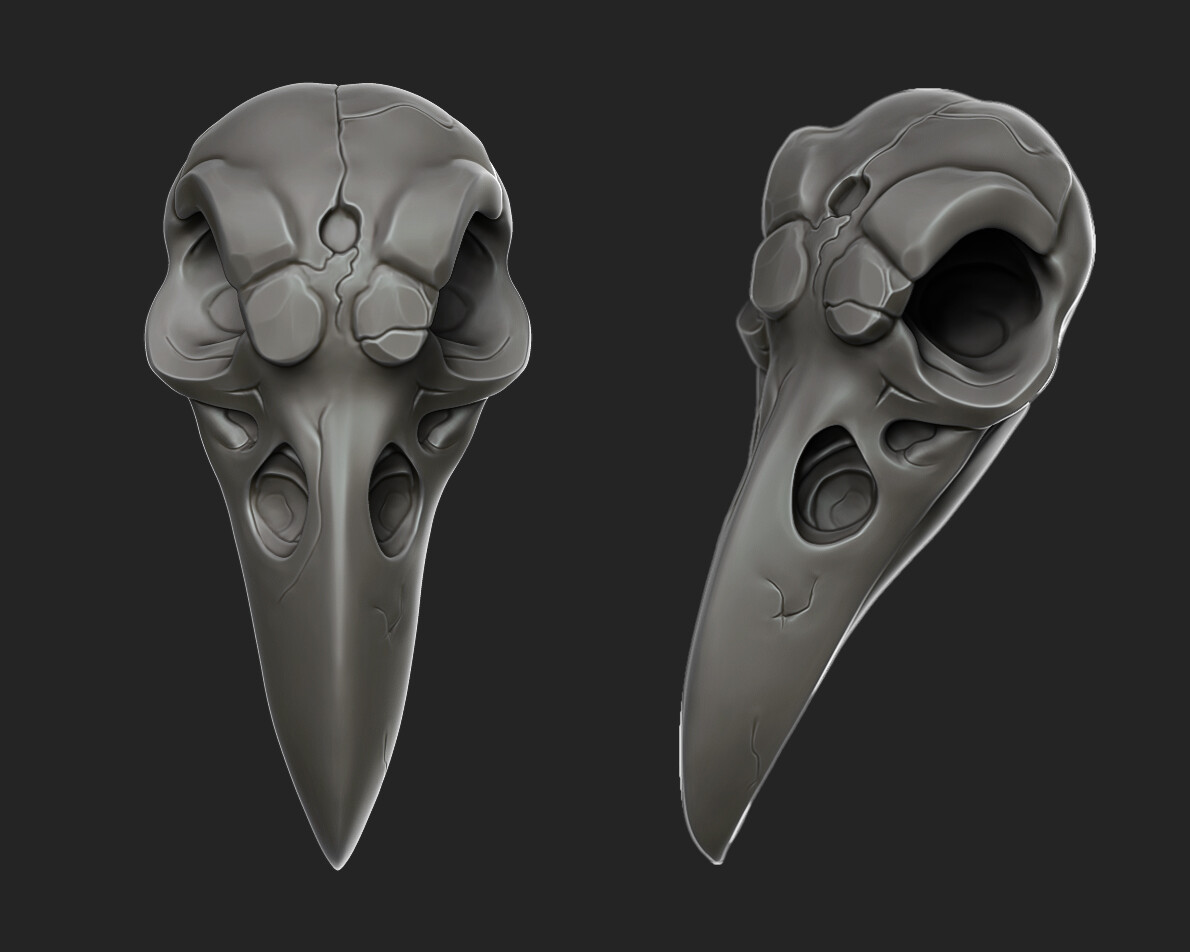 ArtStation Stylized Crow Skull (WIP)