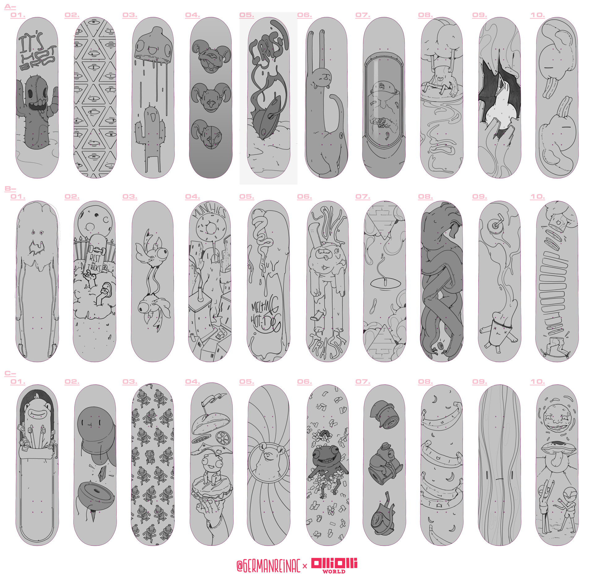ArtStation - Art of OlliOlli World 12/12 - Skateboard designs 🛹