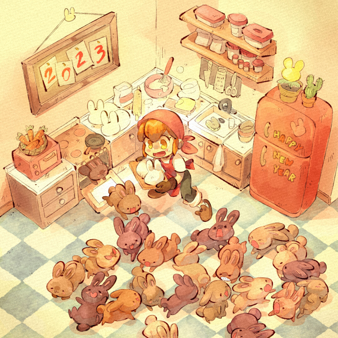 Buns in the oven, happy new year of the Rabbit!