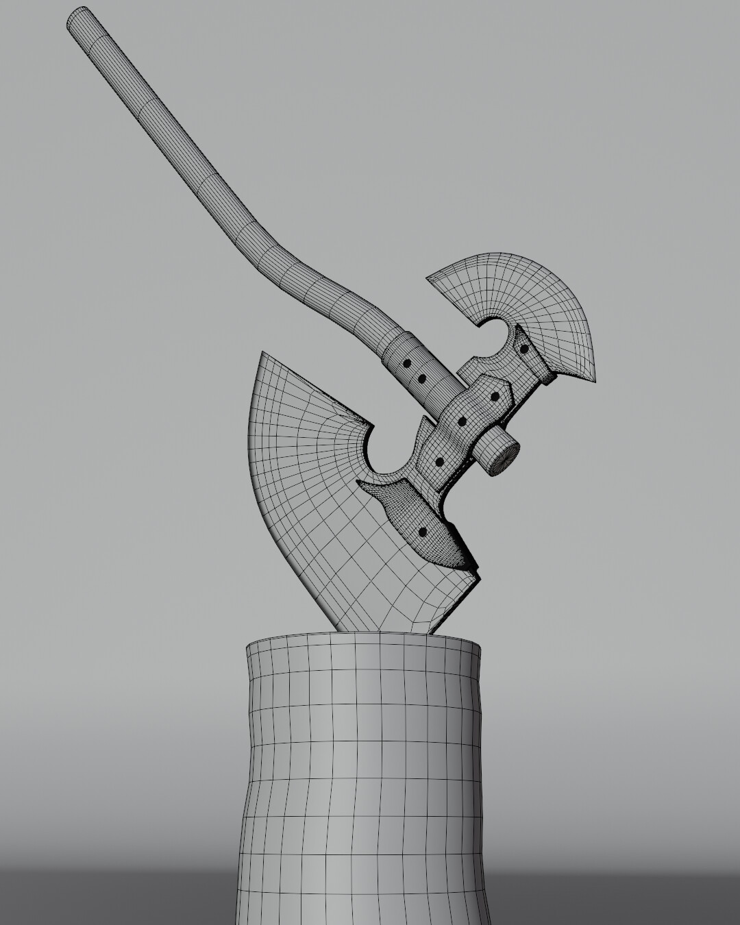 Mesh view of the axe