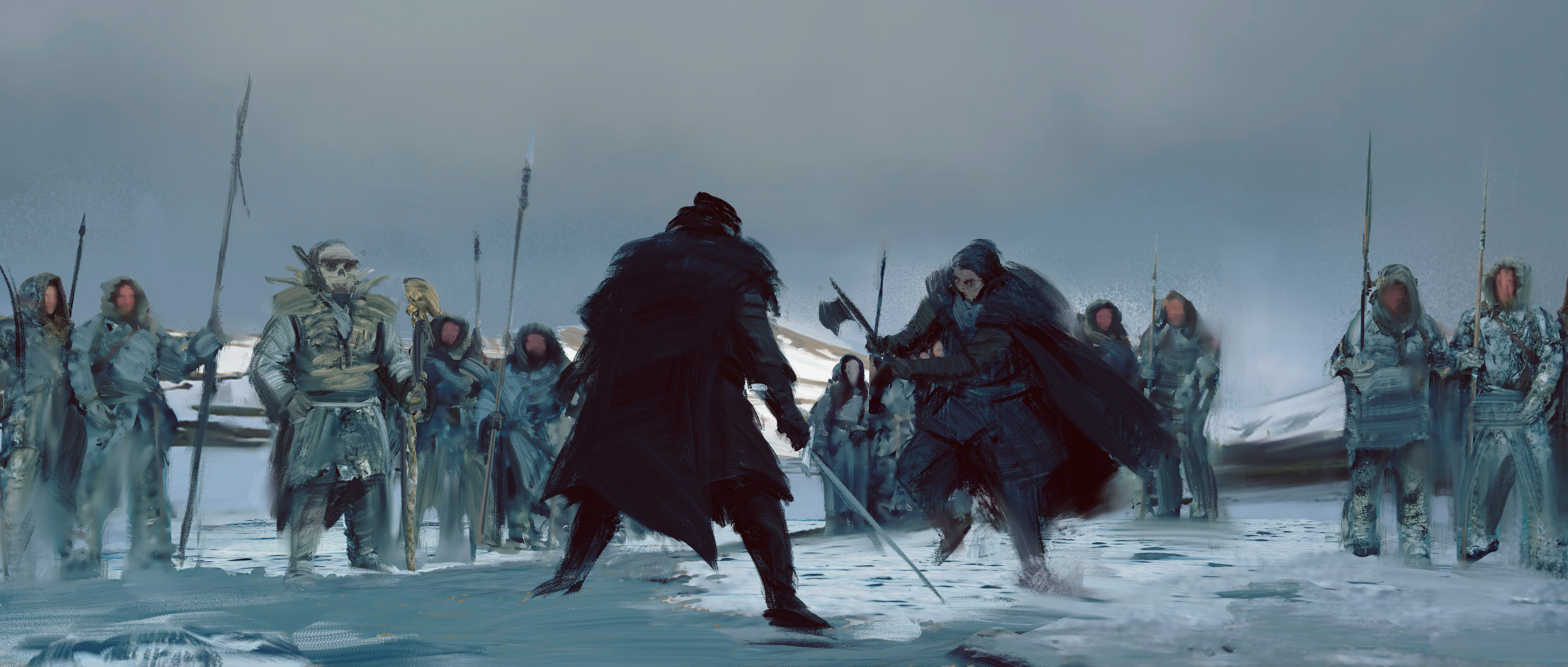 Jon and Qhorin fight