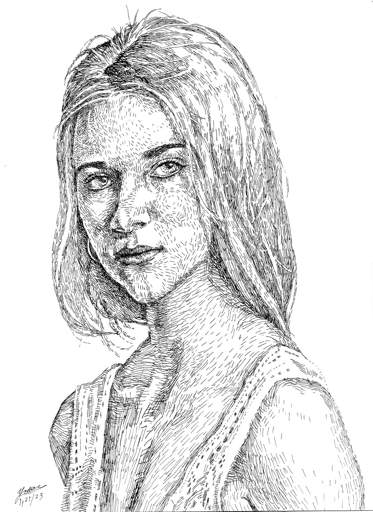 Yiska chen portrait ink 2
