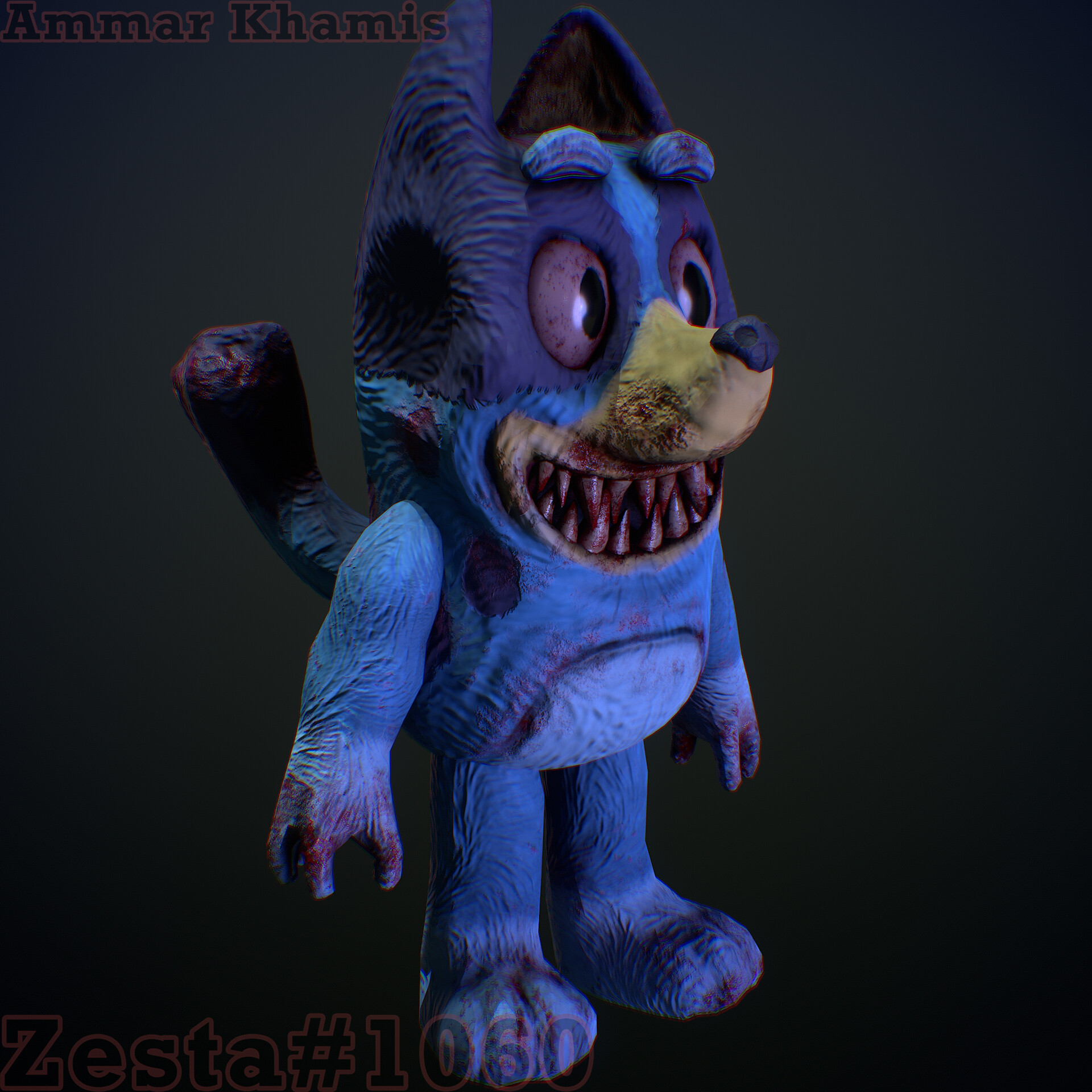 ArtStation Bluey Creepy Version ArtStation Bluey Creepy Version