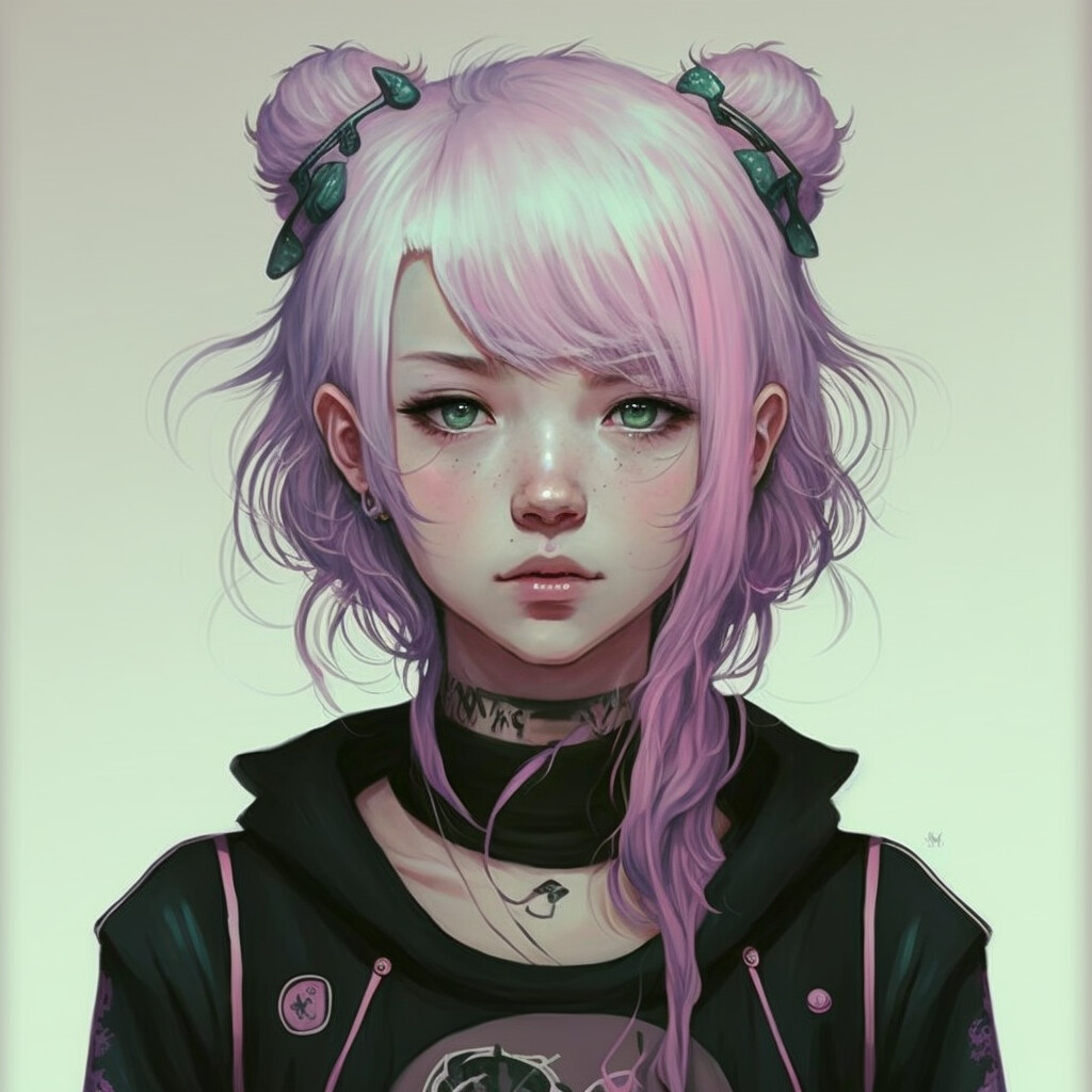 ArtStation - Pastel Goth Punk Girl #008
