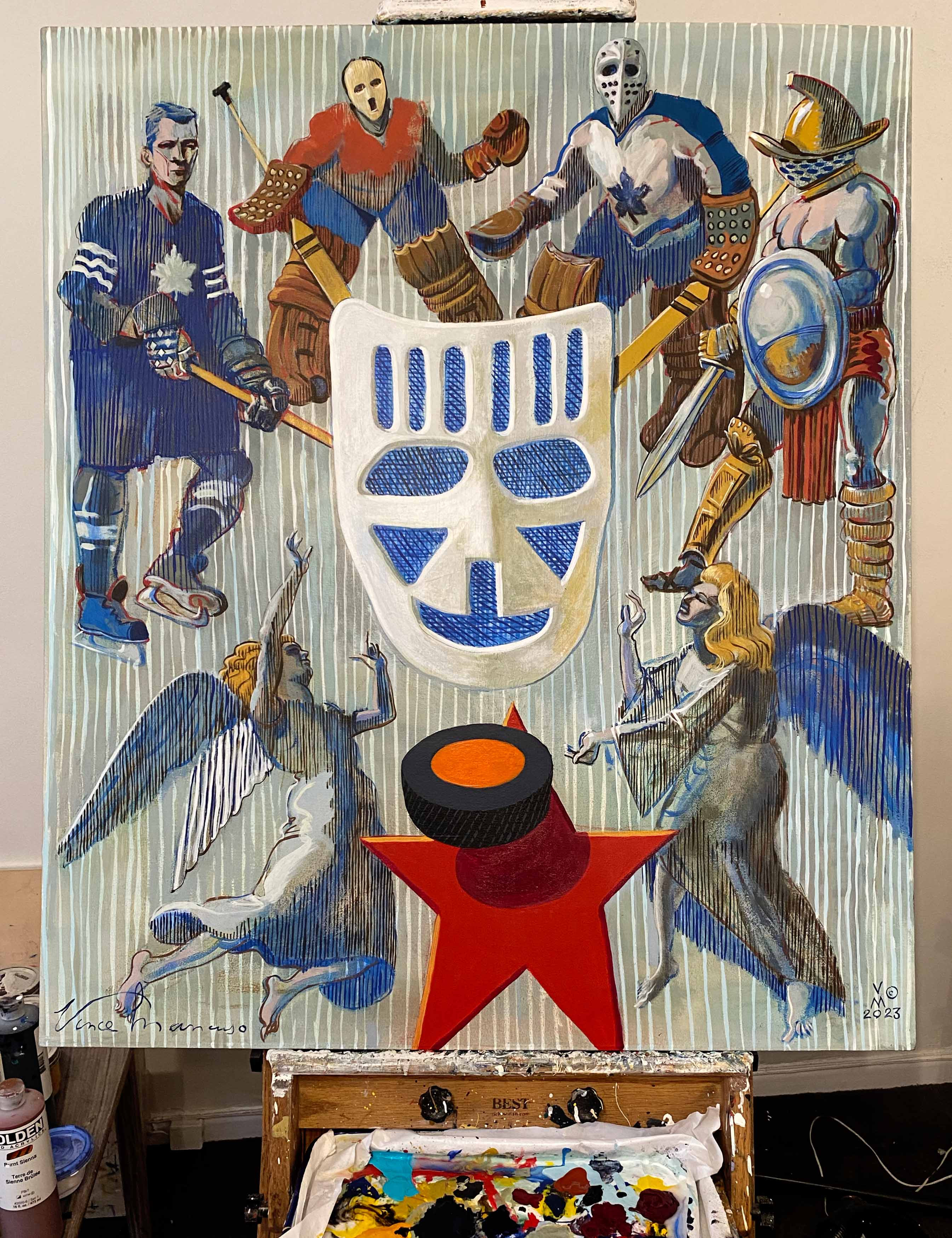 2023, NORTH STAR, acrylic on canvas, 40X34 inches. 