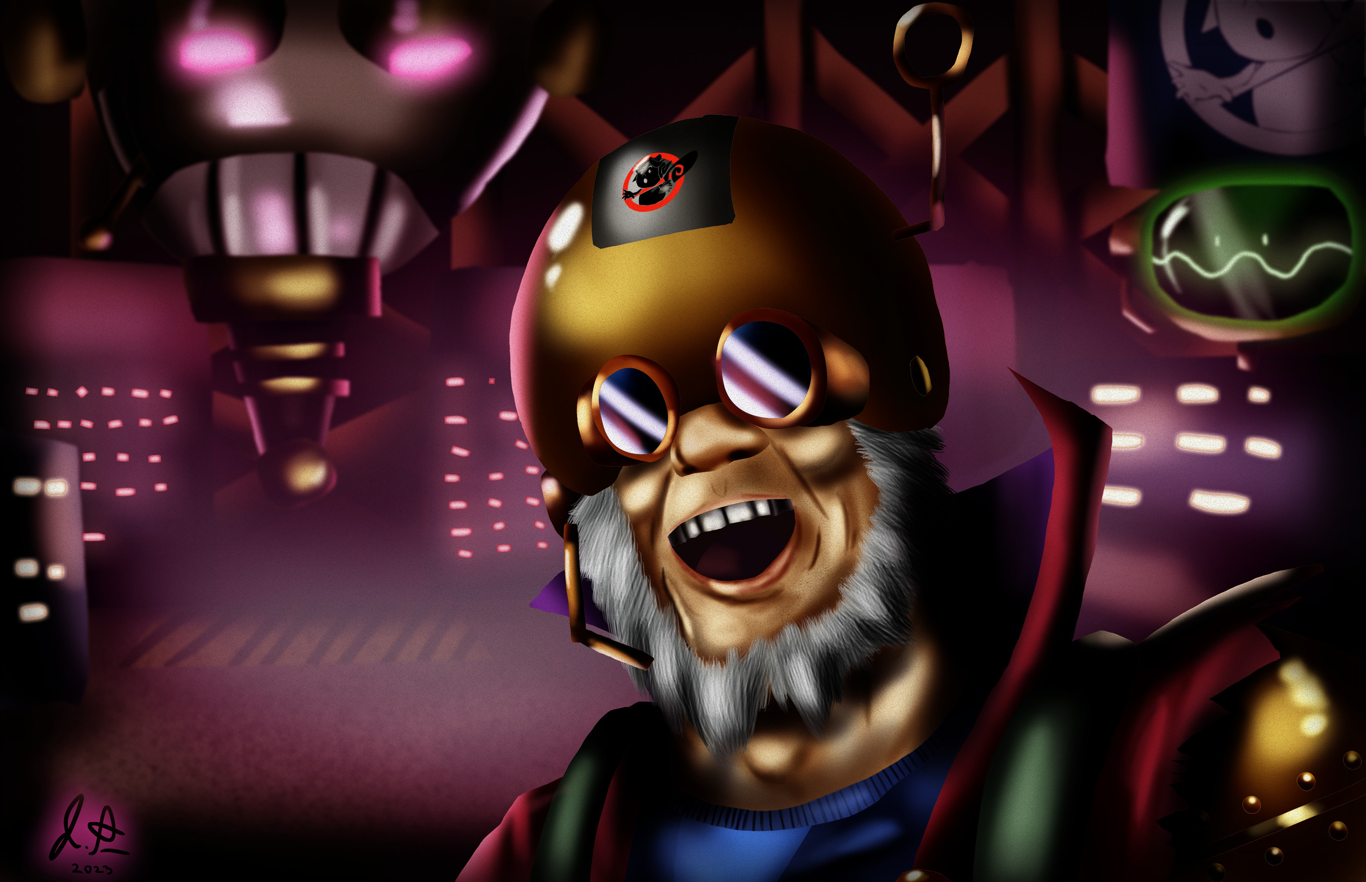 Dr. Nonfikchen in his evil lab. This one is mostly based off a render of Judge Doom, since I'd imagine Christopher Lloyd would have played Dr. Nonfikchen if it really was an 80s movie