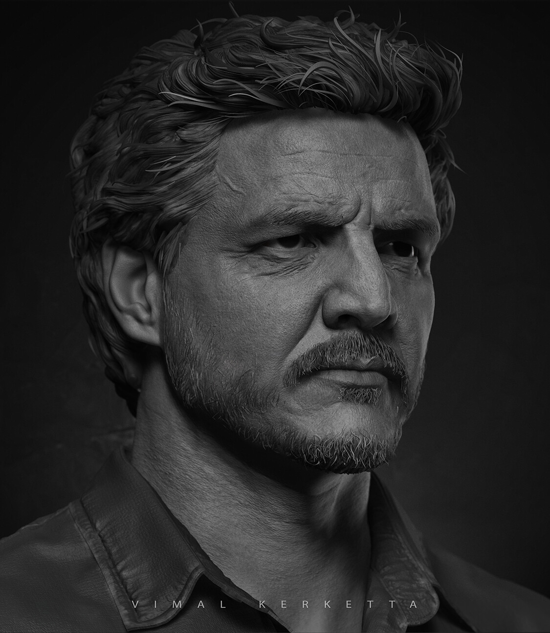 Pedro Pascal as The Last of Us' Joel Sculpted in 3D