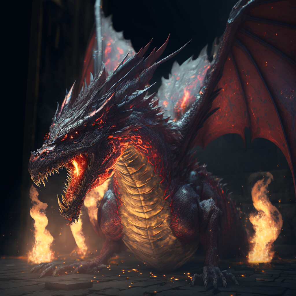 ArtStation - Fierce Inferno: The Dark Dragon's Breath 9