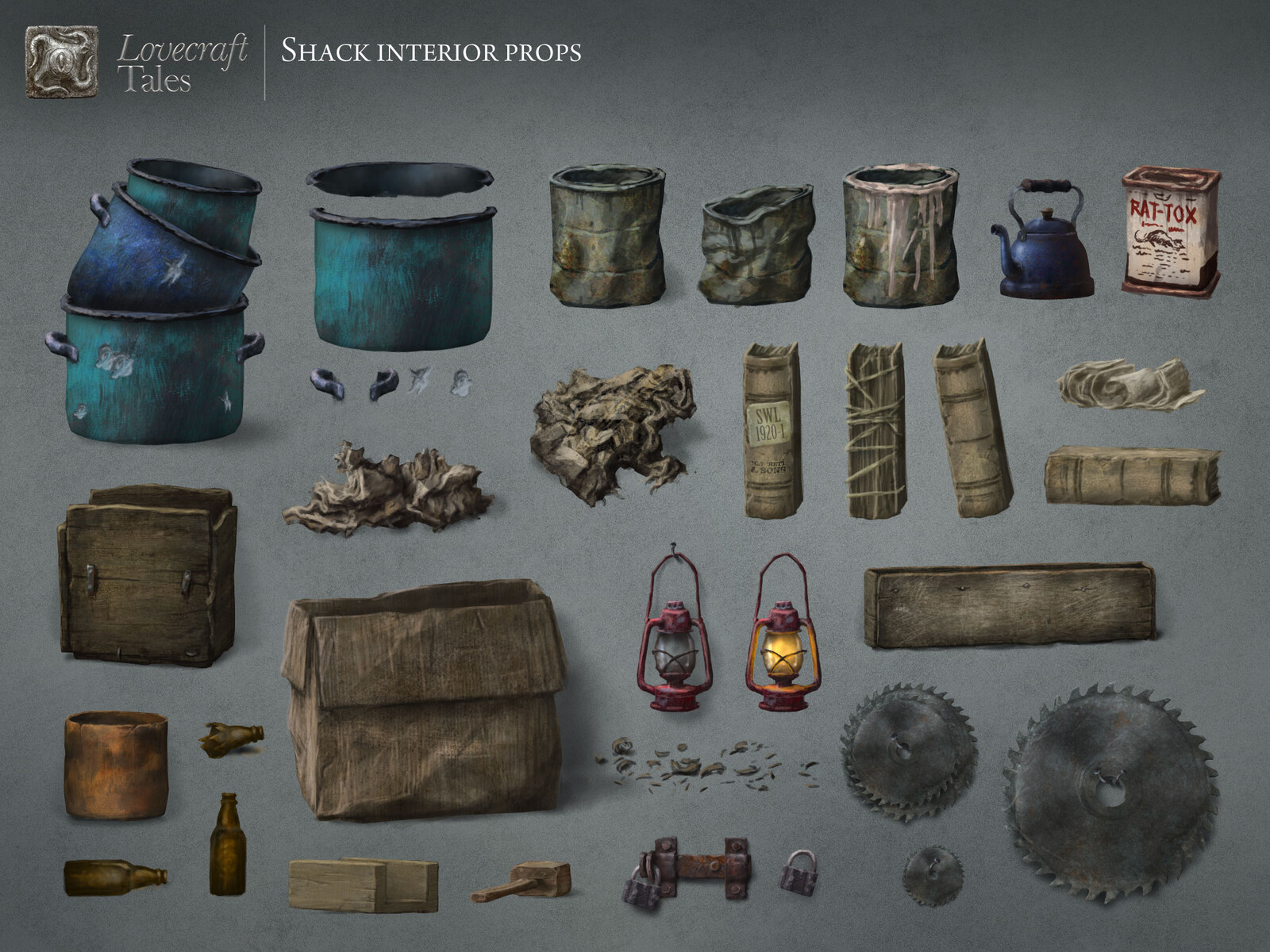 Props for Lovecraft Tales side scroller adventure