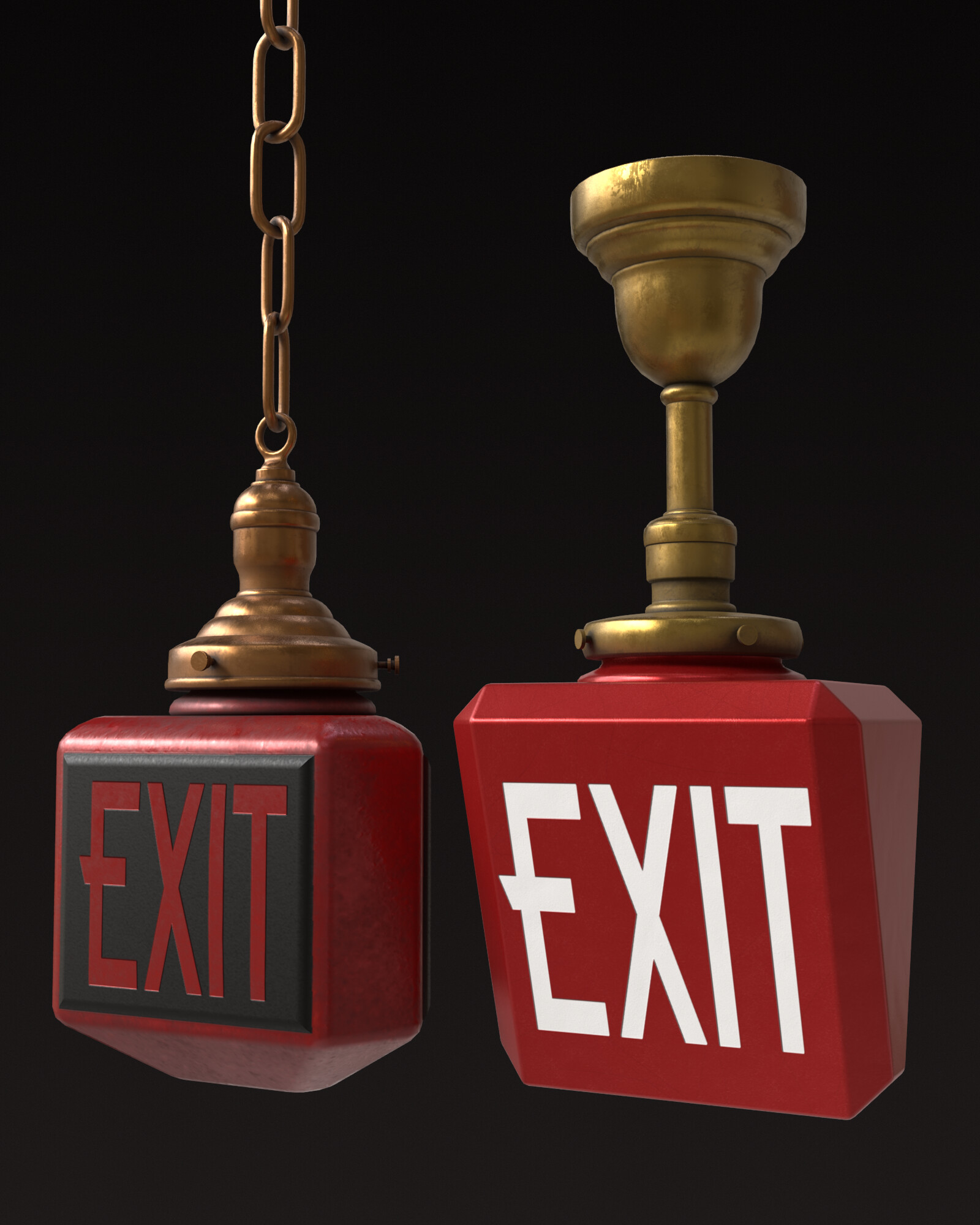 ArtStation - Vintage Exit Signs