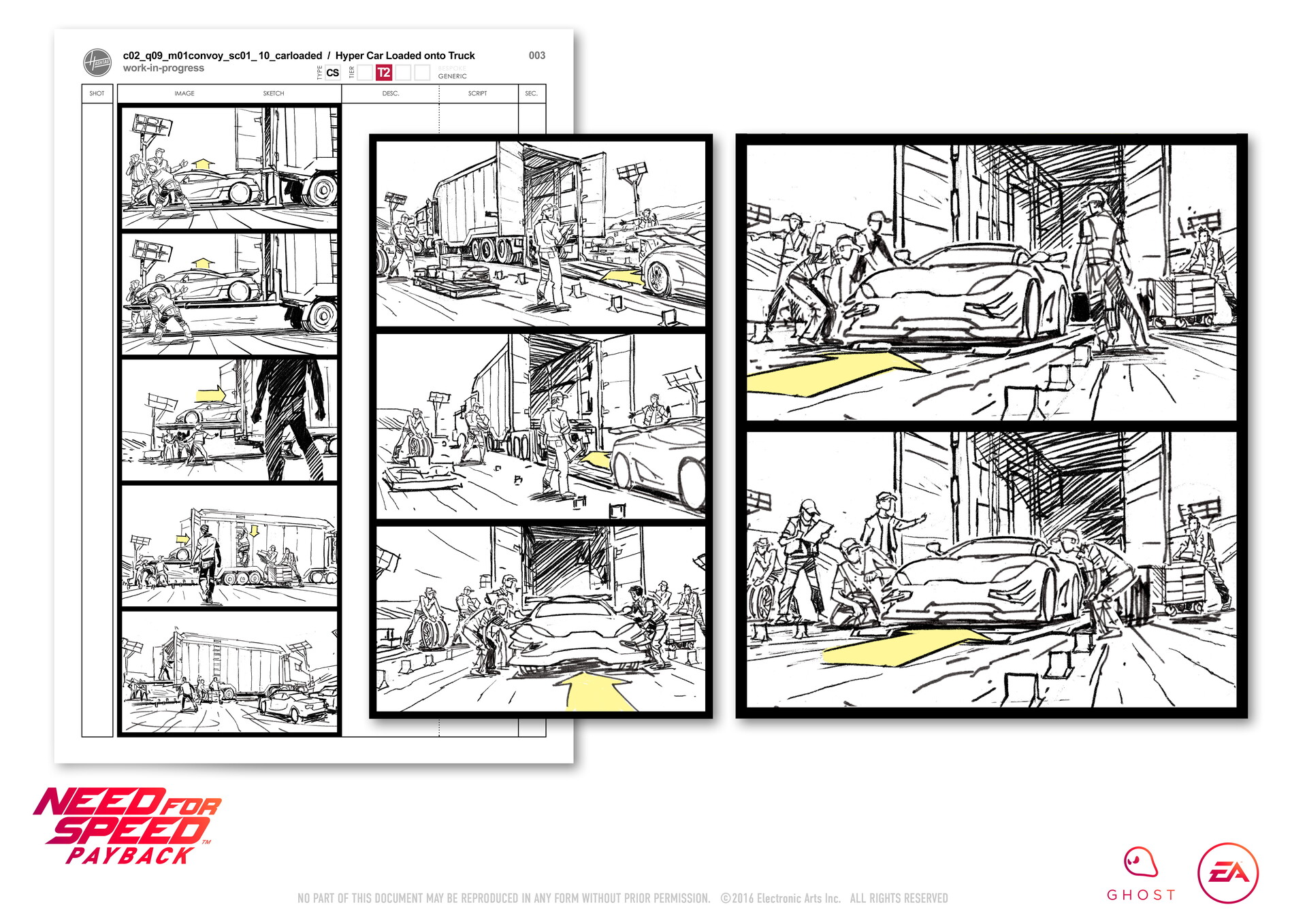 Ross Dearsley NFS Payback Characters / Storyboards