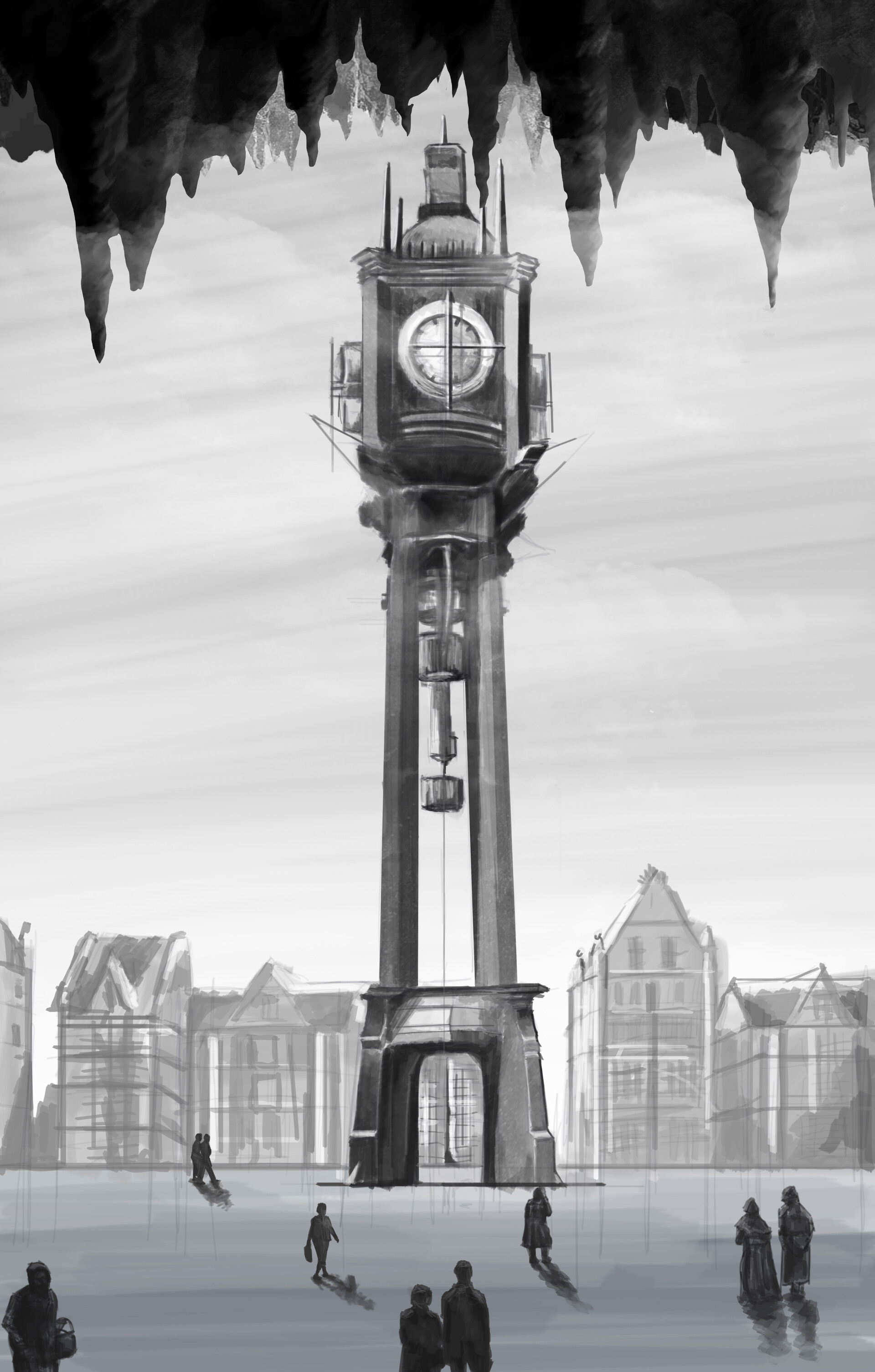 ArtStation The Other World / Clock Tower Digital Concept Painting
