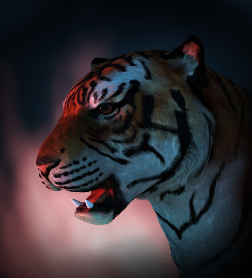 ArtStation - Tiger Bust 3D Model