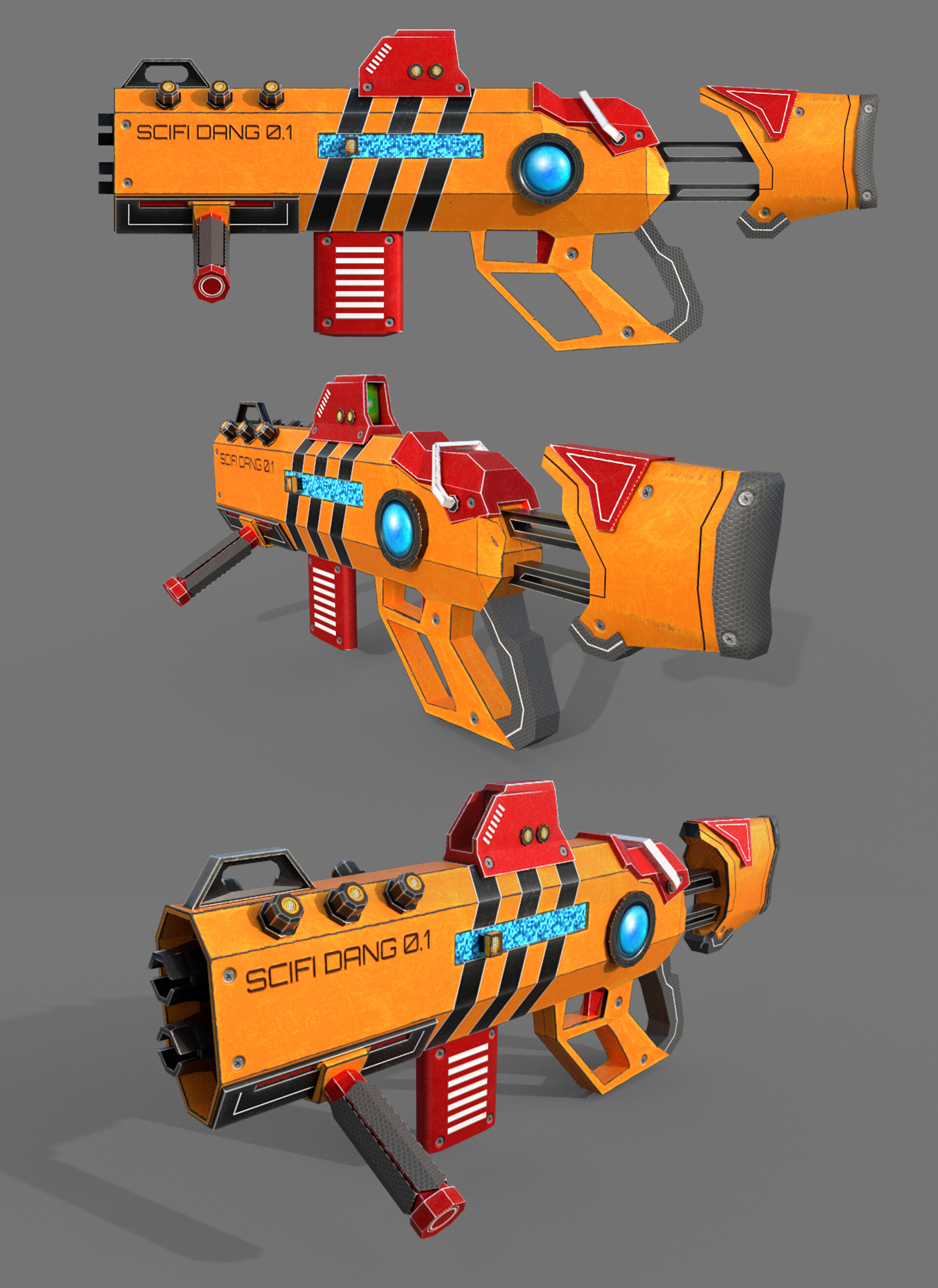 ArtStation - Scif Gun 3D Model for Game 2