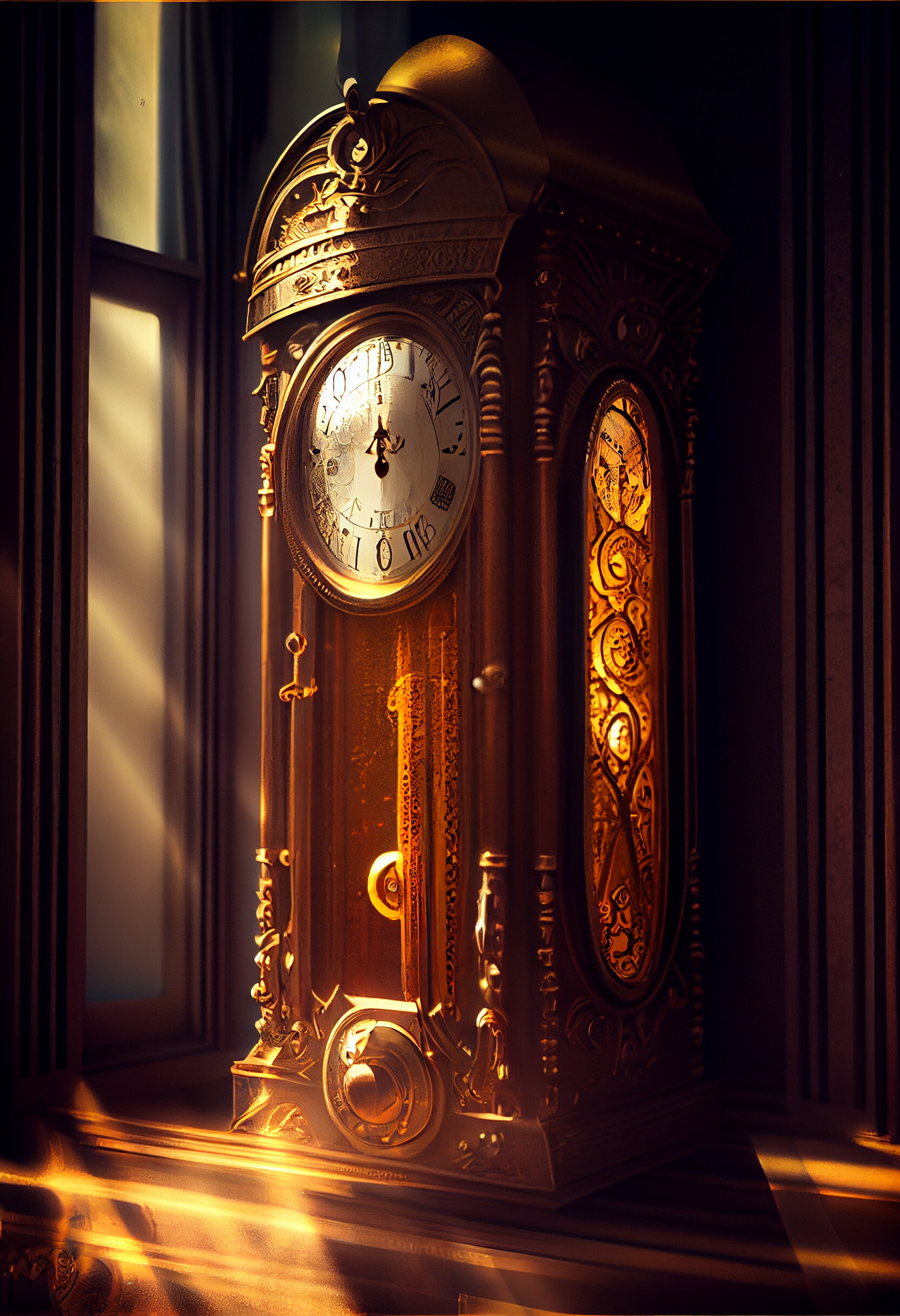 Grandfather clock — AI-generated art by Guy David — ProUser.Me
