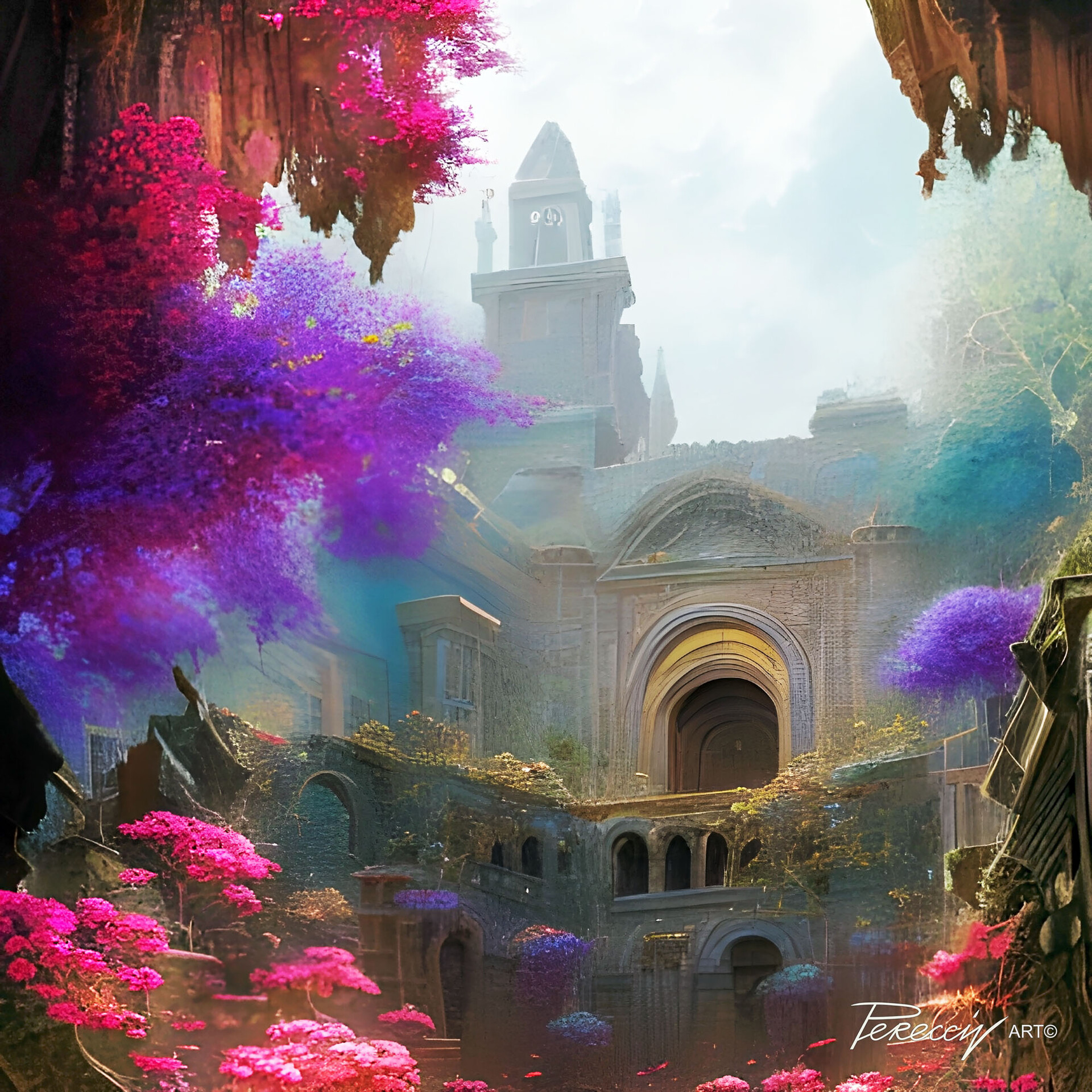 ArtStation - Magic Journeys: City in flowers.