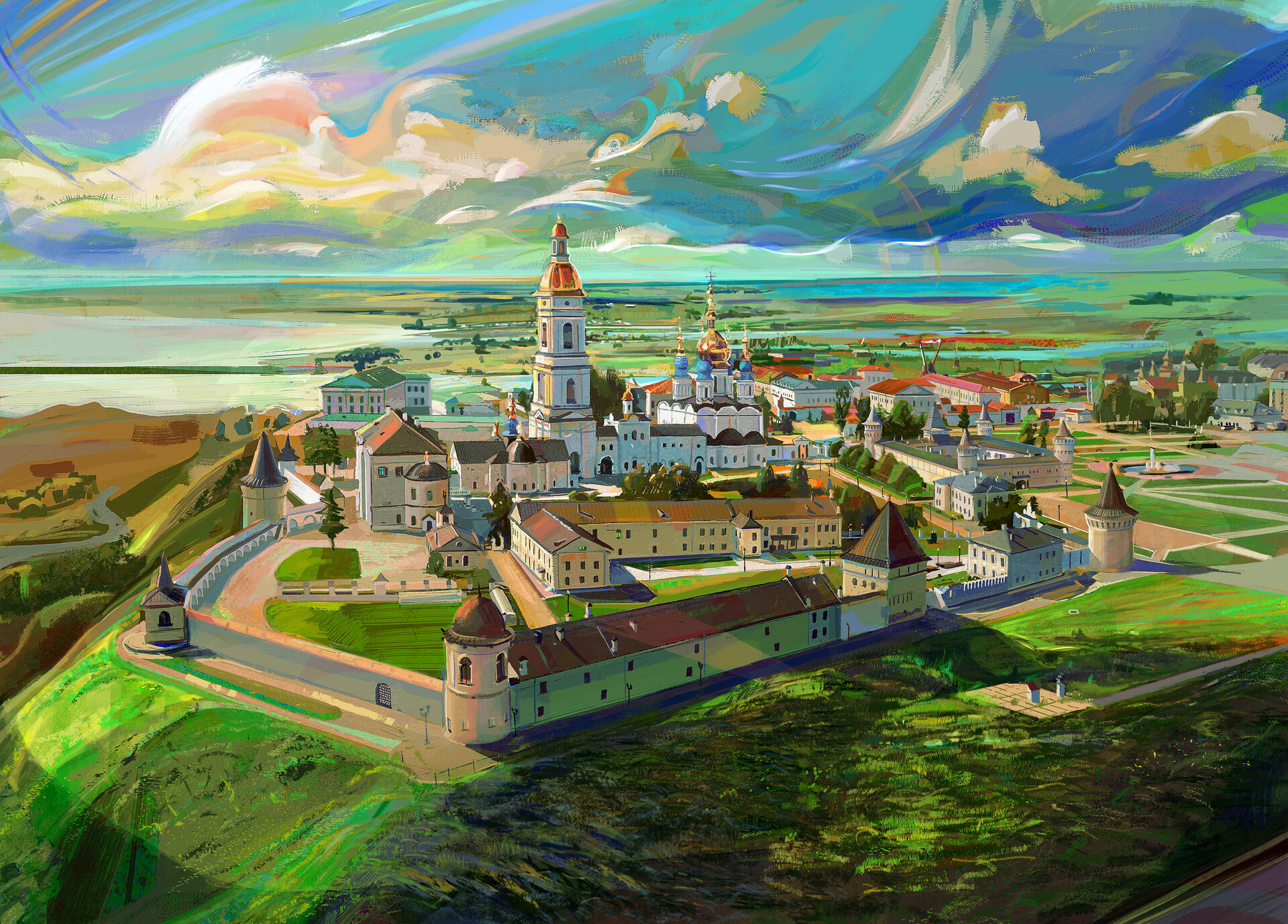 Тобольский кремль рисунок